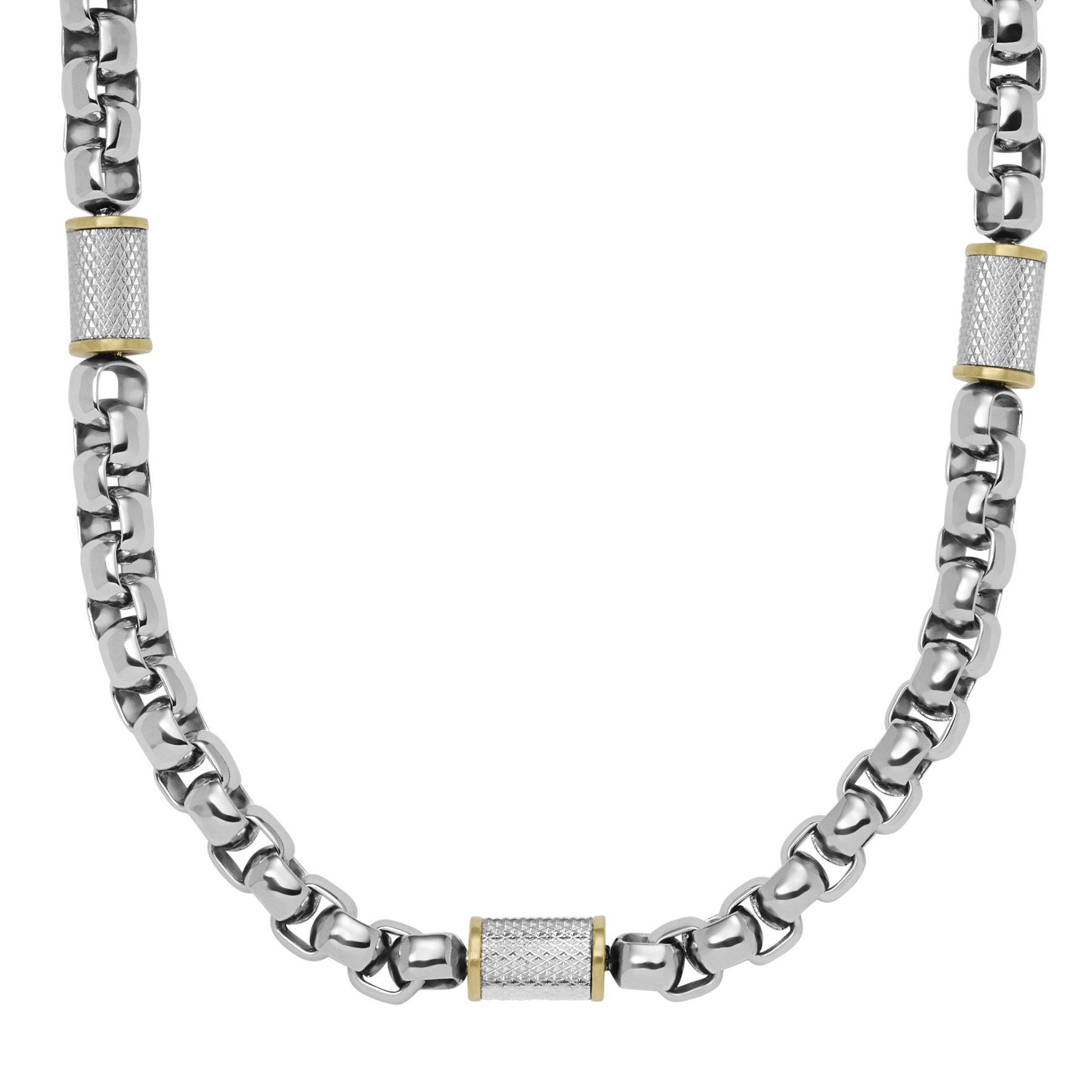 Fossil Edelstahlkette Halskette goldfarb...