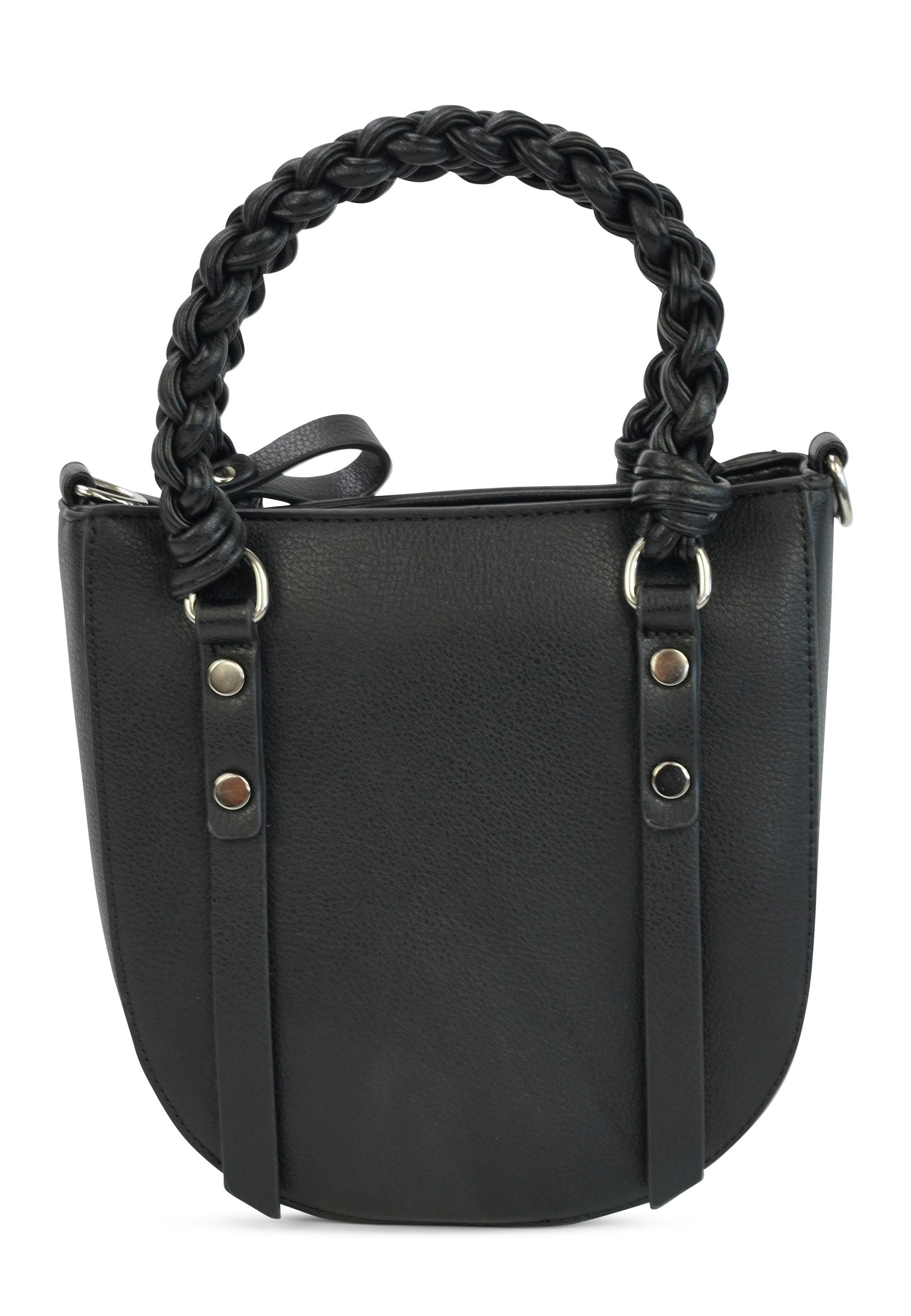 Harpa Schultertasche HAYA, in abgerundeter Form mit geflochtenem Henkel