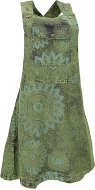 Guru-Shop Minirock Boho Latzrock, Trägerkleid, Latzkleid - grün alternative Bekleidung