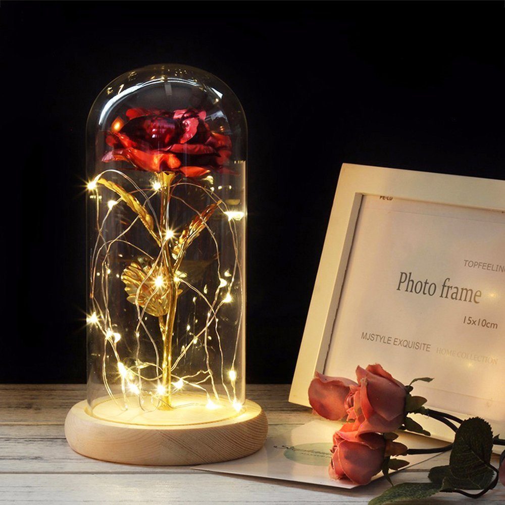 Kunstblume Galaxy Rose Blume Geschenk, LED-Lichterkette günstig online kaufen