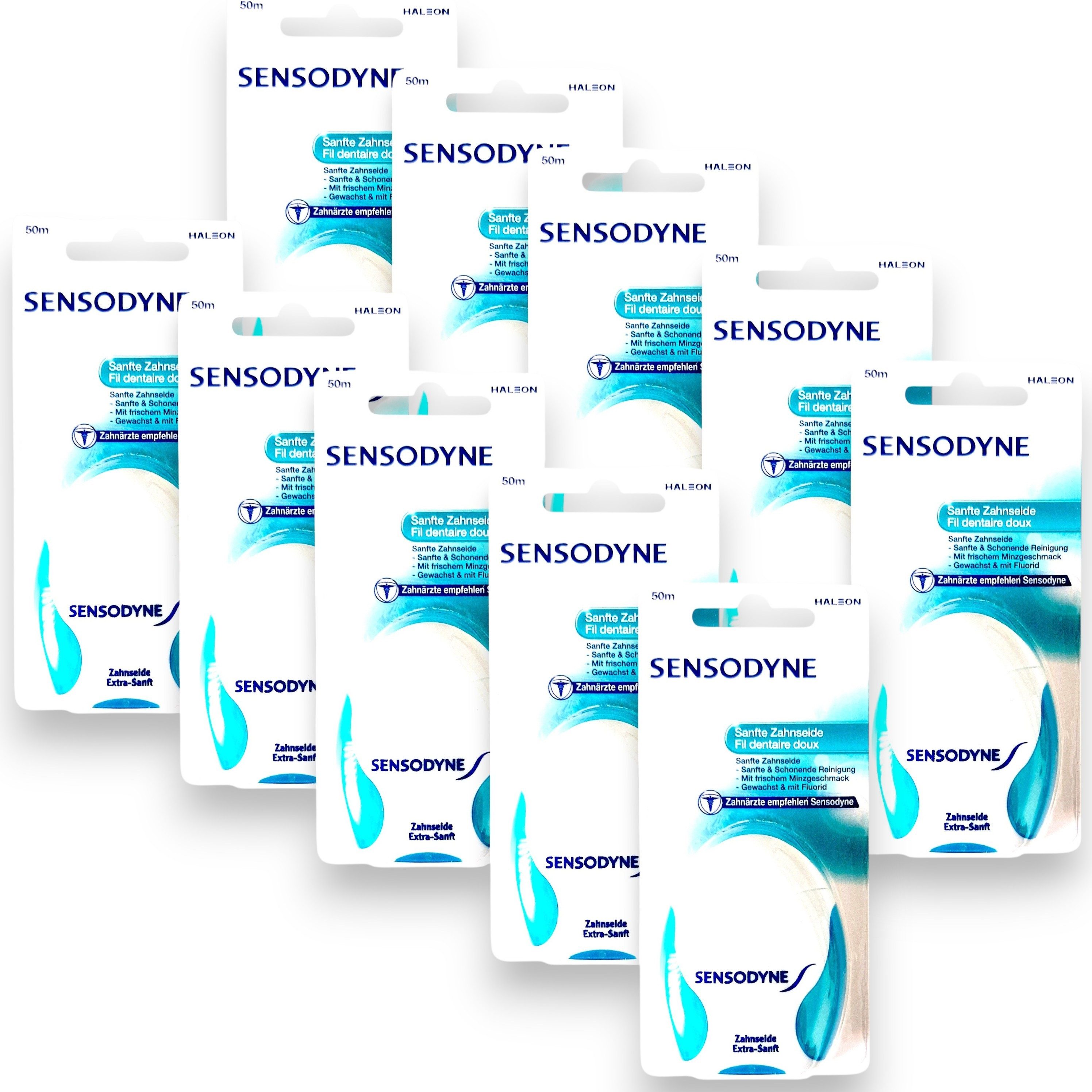 SENSODYNE Zahnseide 10x Sensodyne Zahnseide extra sanft - 10x 50m, (0-St)