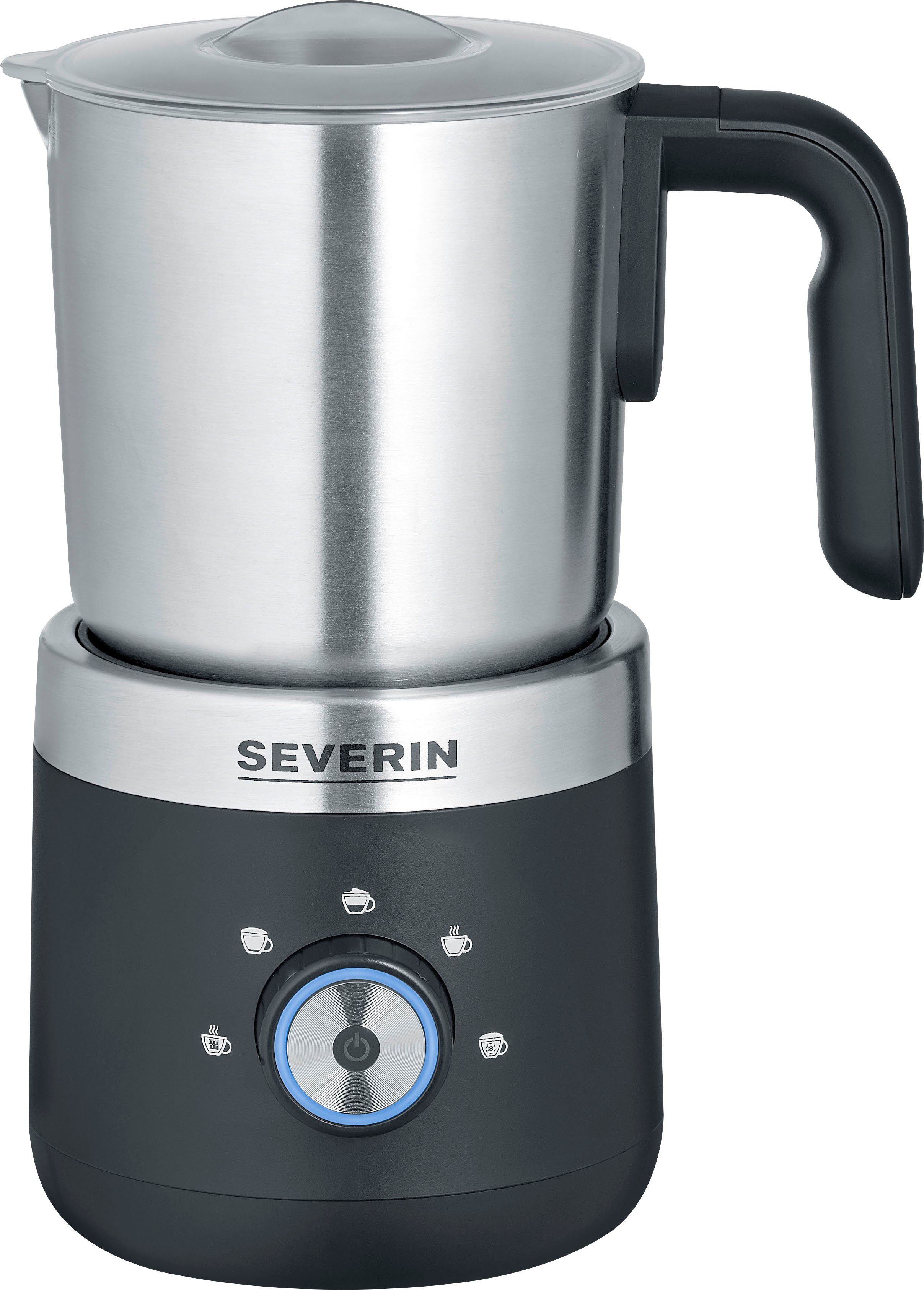Severin Milchaufschäumer SM 3588, 550 W, mit Schokoladen-Funktion, Für kaltes und warmes Aufschäumen schwarz