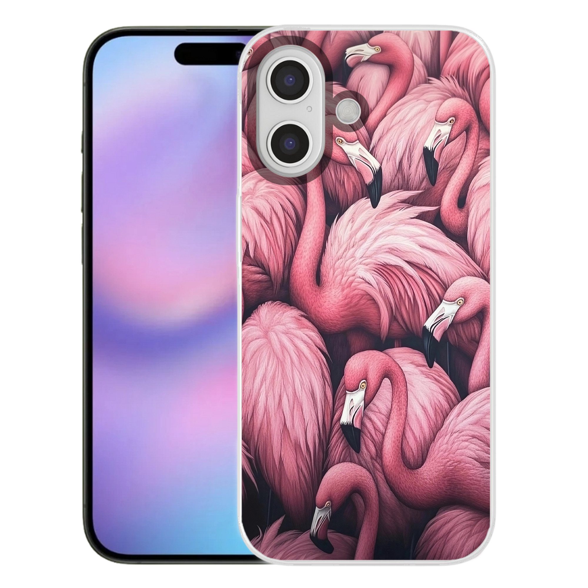 MuchoWow Handyhülle für Apple iPhone 17 Flamingo - Rosa - Tiere, Smartphone-Bumper, Print, Handy Schutzhülle Dünn