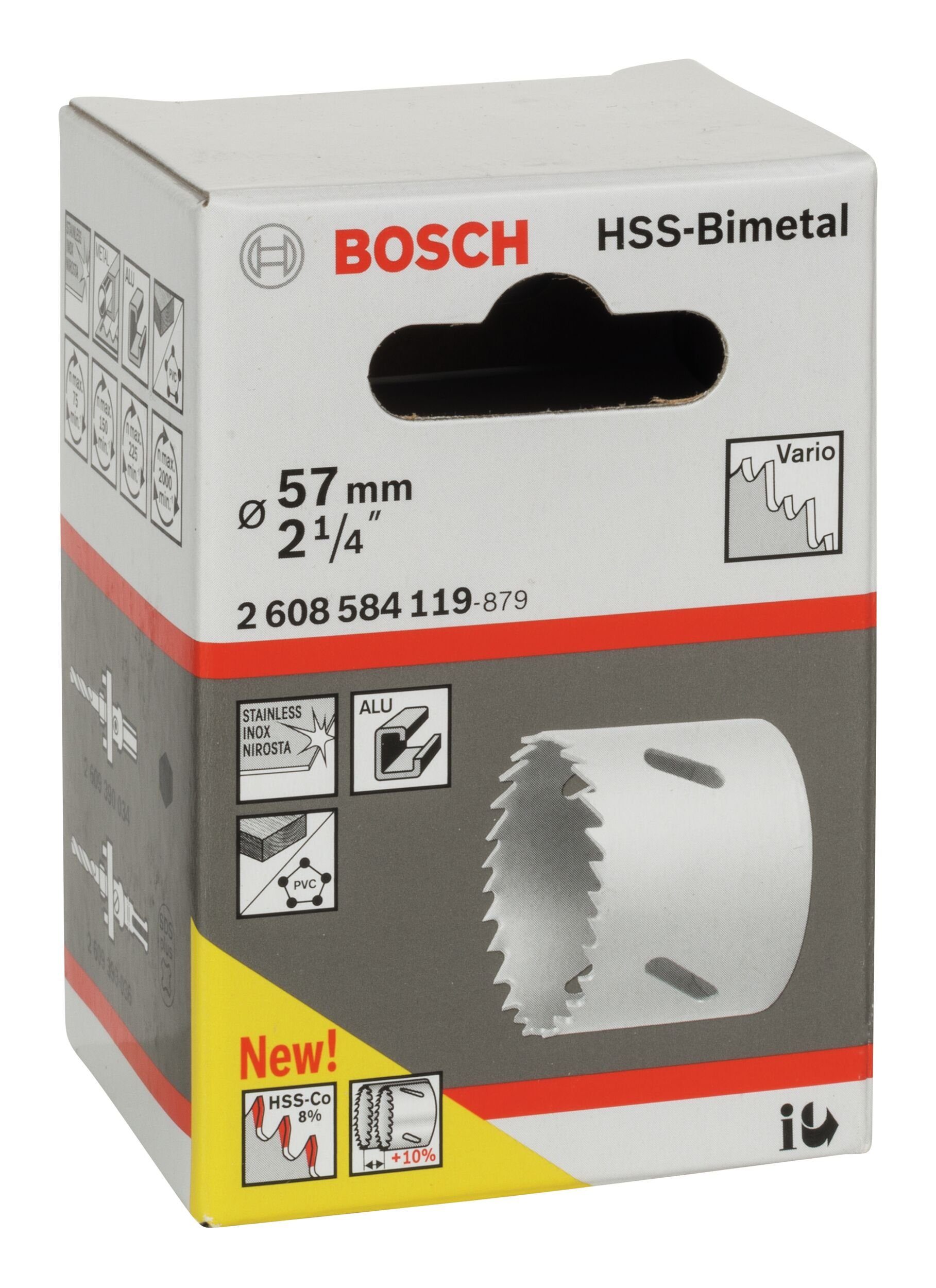 / - HSS-Bimetall 2 1/4" 57 Ø Lochsäge, mm, BOSCH für Standardadapter