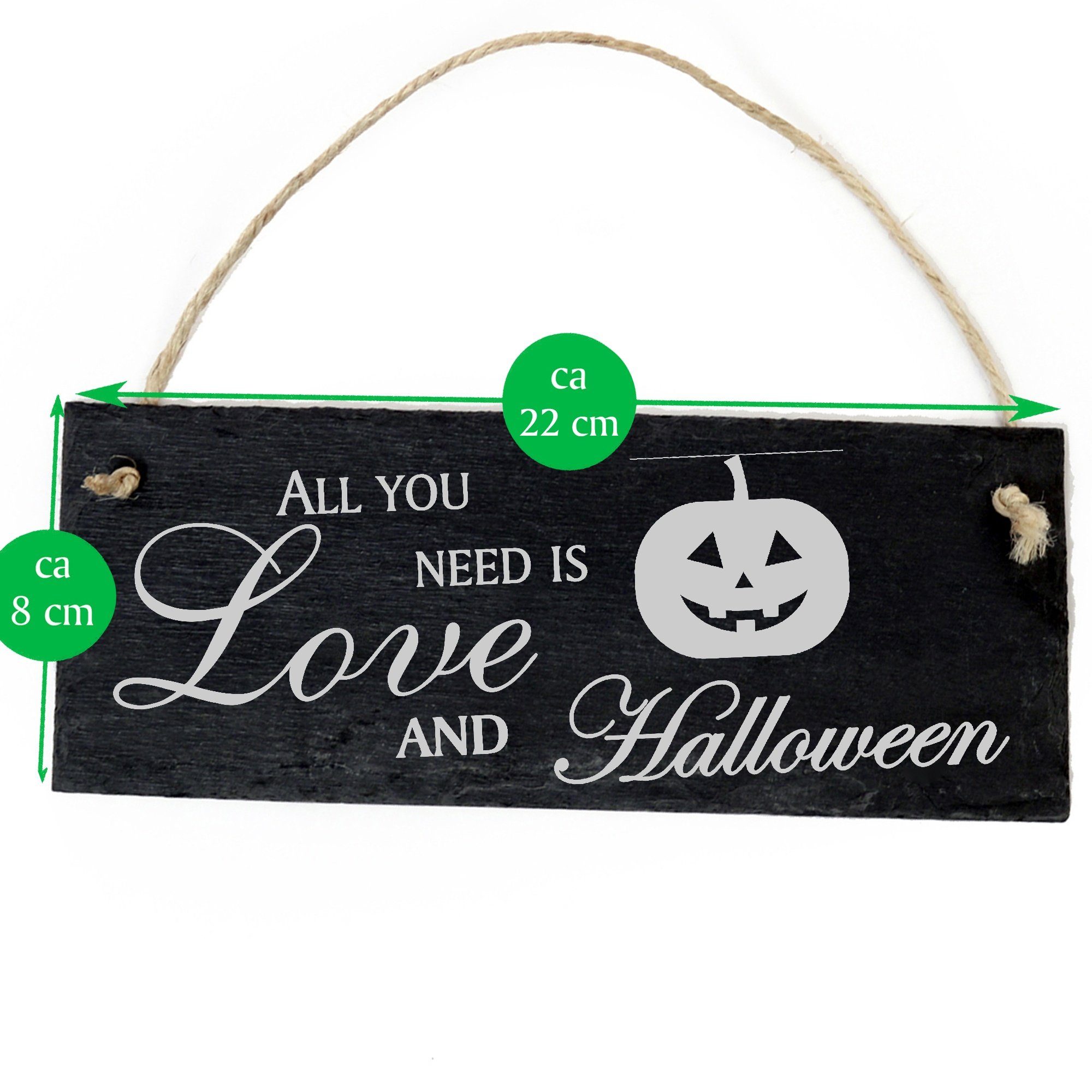 All Halloween Love is you Halloween Kürbiskopf Dekolando 22x8cm need and Hängedekoration