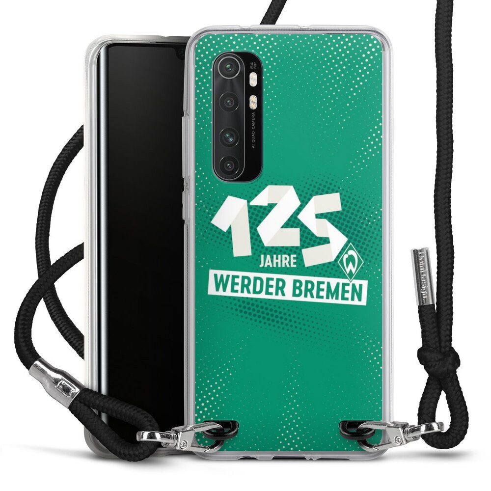 DeinDesign Handyhülle 125 Jahre Werder Bremen Offizielles Lizenzprodukt, Xiaomi Mi Note 10 lite Handykette Hülle mit Band Case zum Umhängen
