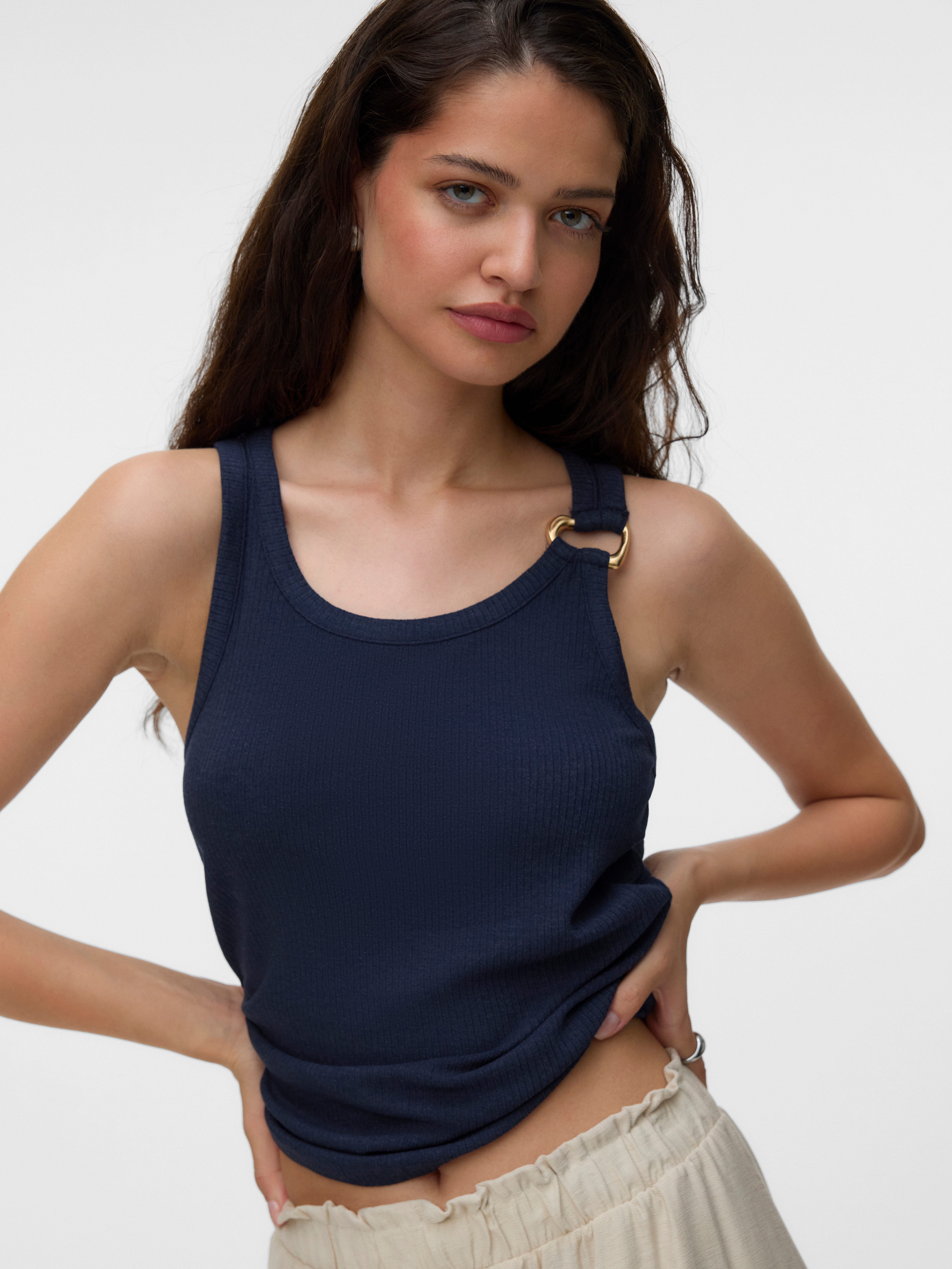 Vero Moda Tanktop VMKIKI S/L O-NECK TOP JRS BTQ Viskosemischung, regular fit