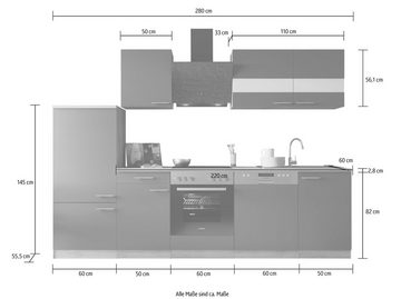 RESPEKTA Küche Merle, Breite 280 cm, mit Soft-Close, in exklusiver Konfiguration für OTTO