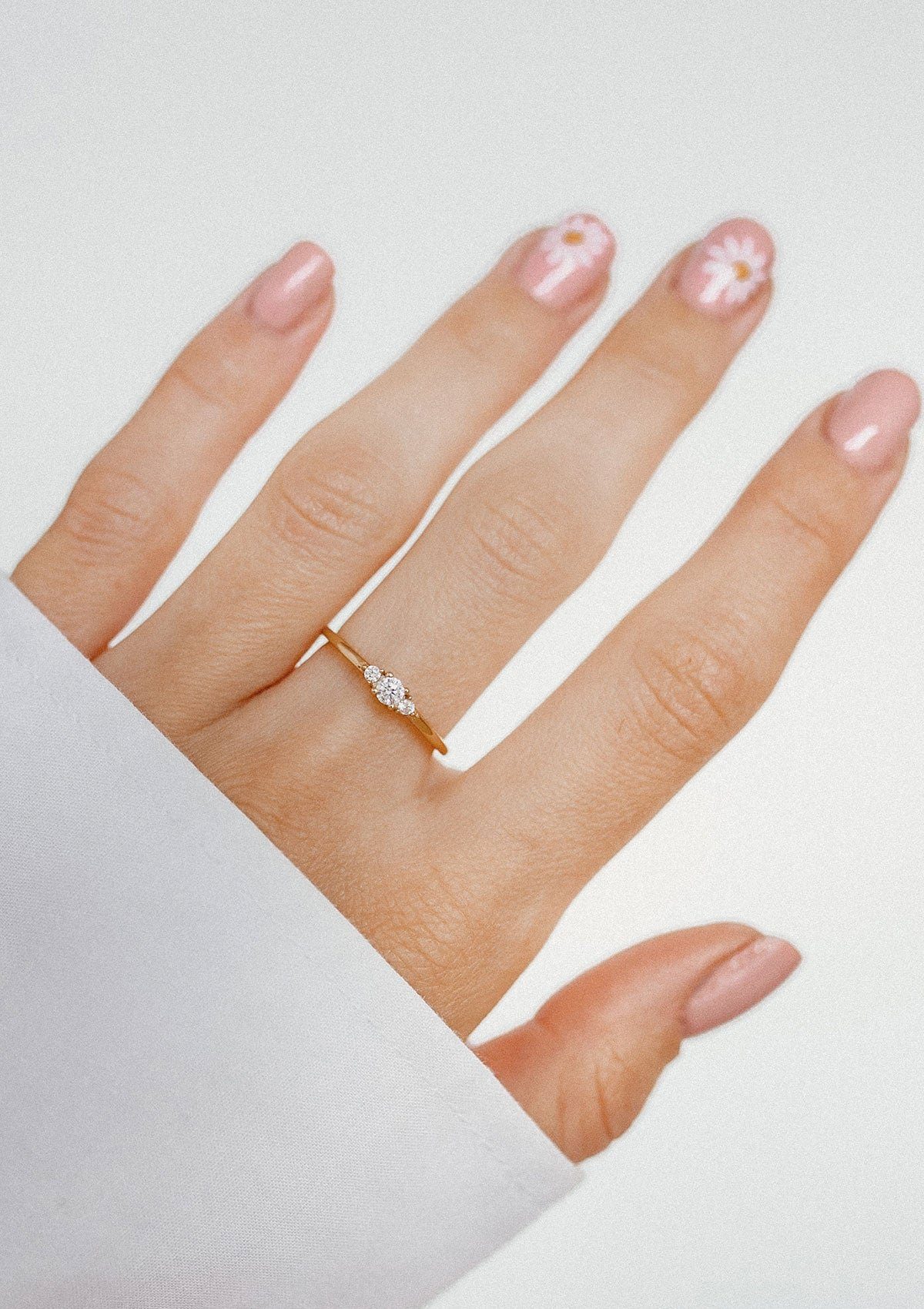 Hey Happiness Fingerring Drei Zirkon Trauring, günstig online kaufen