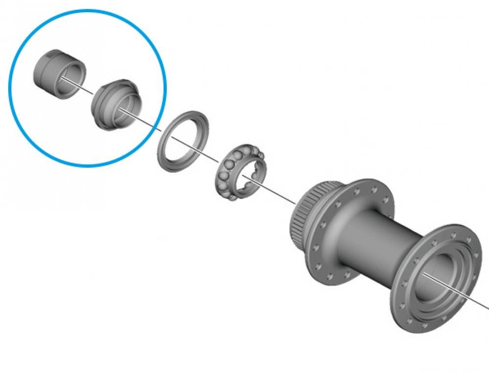 Shimano Felgenbremse SHIMANO Konus WH-RS710 links mit Endkappe - Rennrad-Laufrad, Schnellsp
