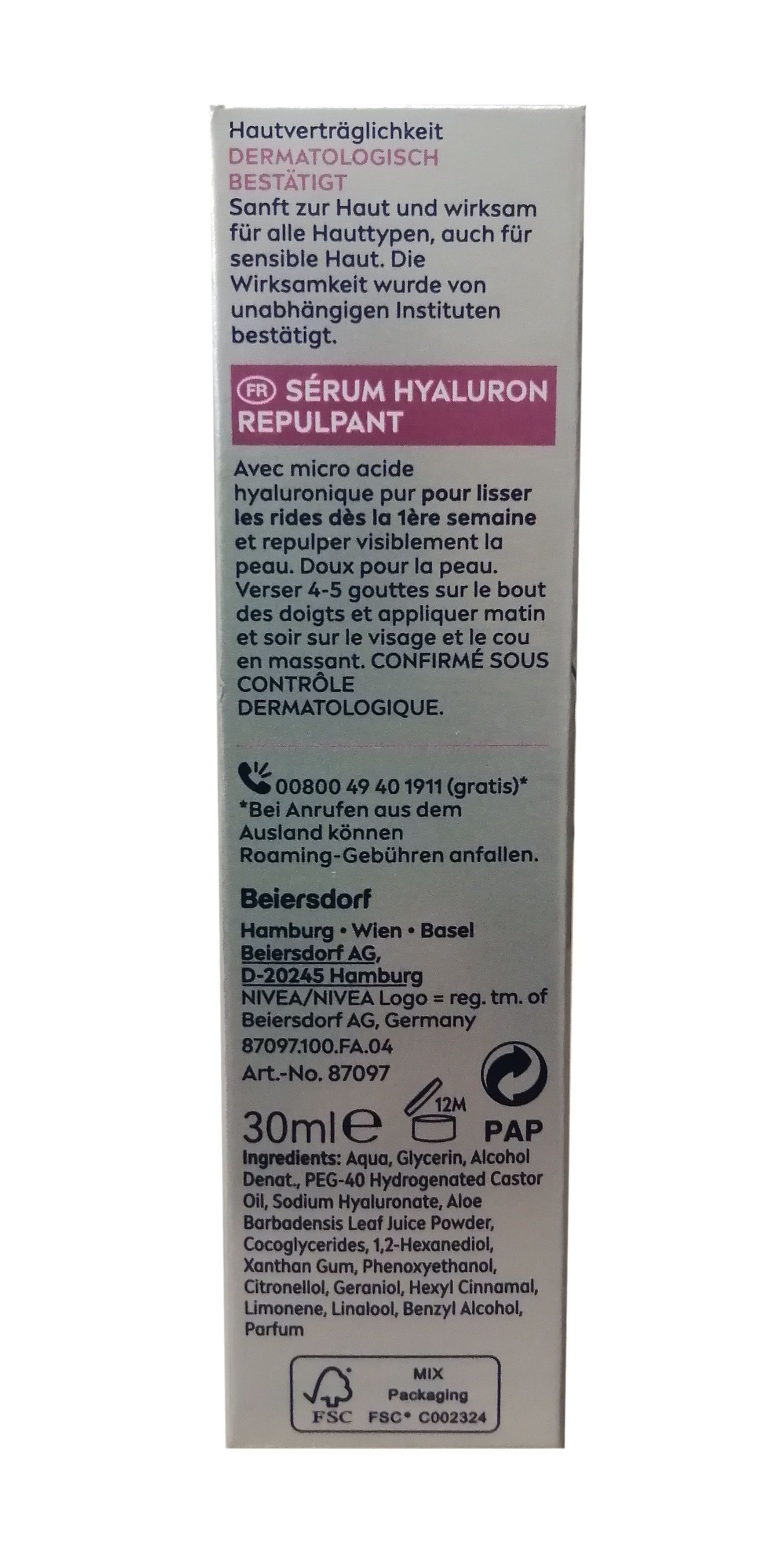 Nivea Anti-Falten-Serum 1x NIVEA Cellular Expert Filler Aufpolsterndes Hyaluron-Serum 30 ml, 1-tlg., Gesichtspflege für geglättete Falten