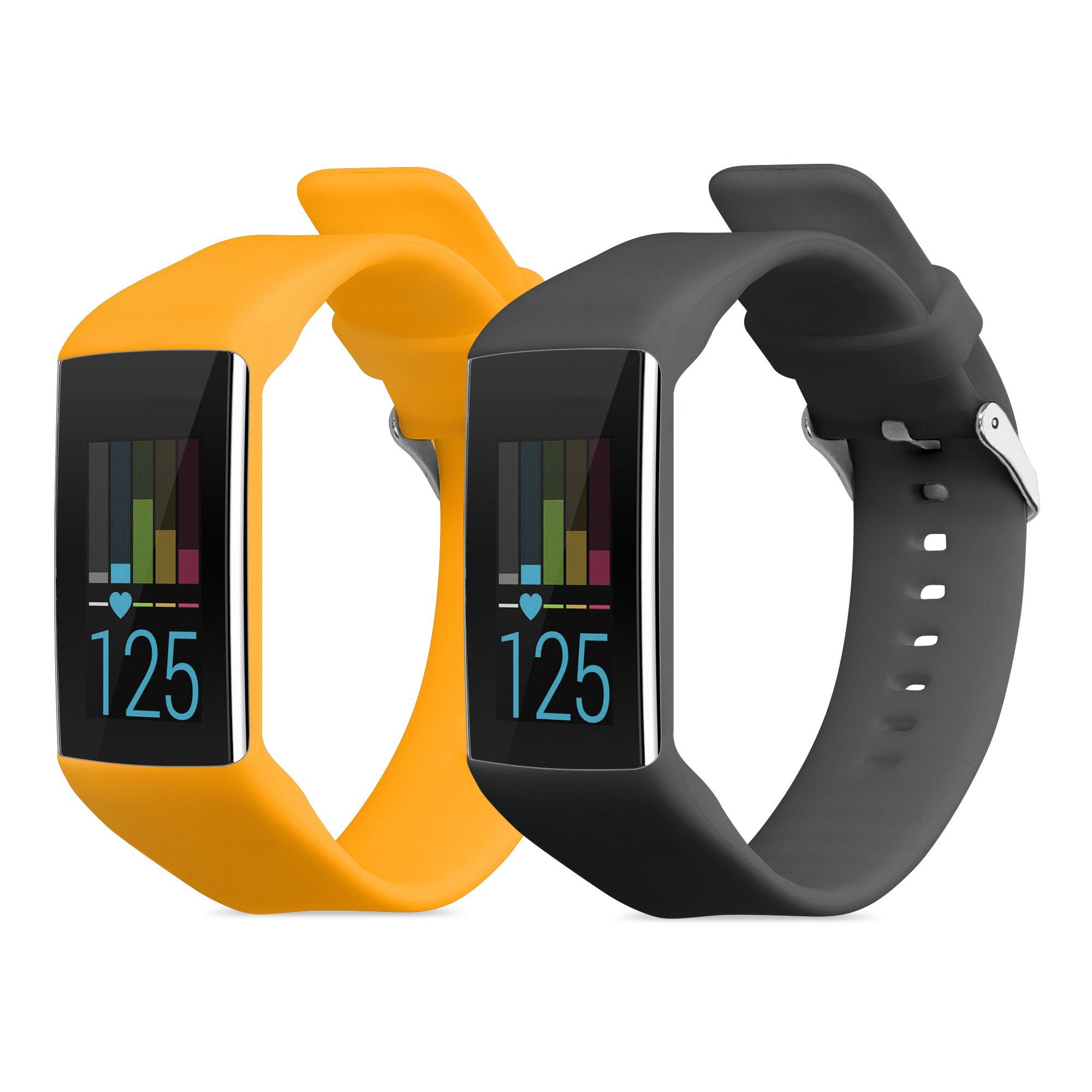 kwmobile Uhrenarmband 2x Uhrenarmband für Polar A360 / A370 Armband, Fitnesstracker Band Set aus TPU Silikon - Ersatzarmband Smartwatch