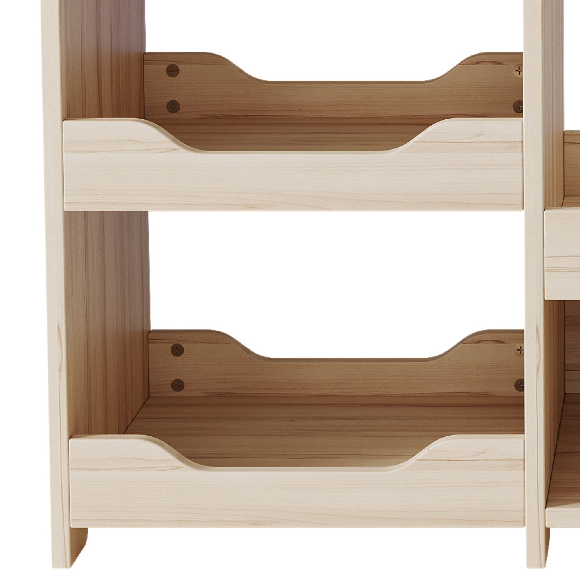 Flieks Garderoben-Set, Kleiderständer Kindergarderobe mit Stange und 4 Regal 110x39x110cm