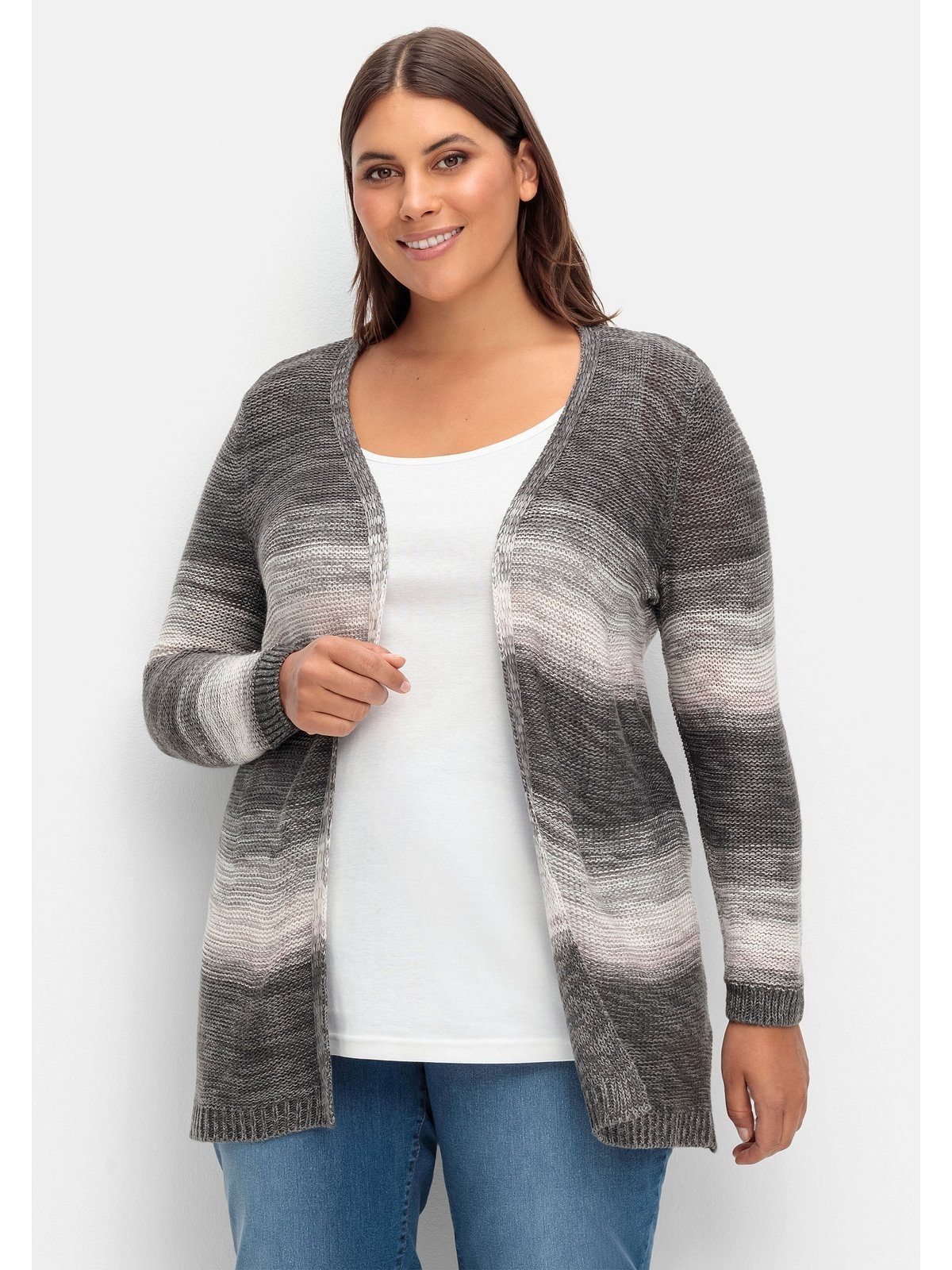 Sheego Longstrickjacke Große Größen mit Farbverlauf