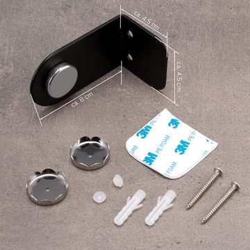 bremermann Seifenhalter Magnet-Seifenhalter PUREZZA – hängende Seife durch Magnet – schwarz, freihängende Seife, Komplett-Set