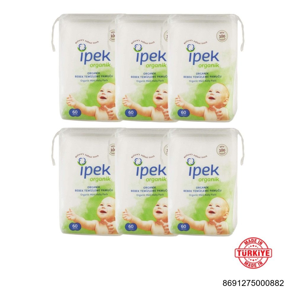 İpek Ipek Organische Maxi Baby Wattepads – 360 Stück(6x60) Hygienemittel