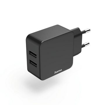 Hama Ladegerät für Smartphone, Tablet, universal, 2x USB-A, 12W, Schwarz USB-Ladegerät (1-tlg)