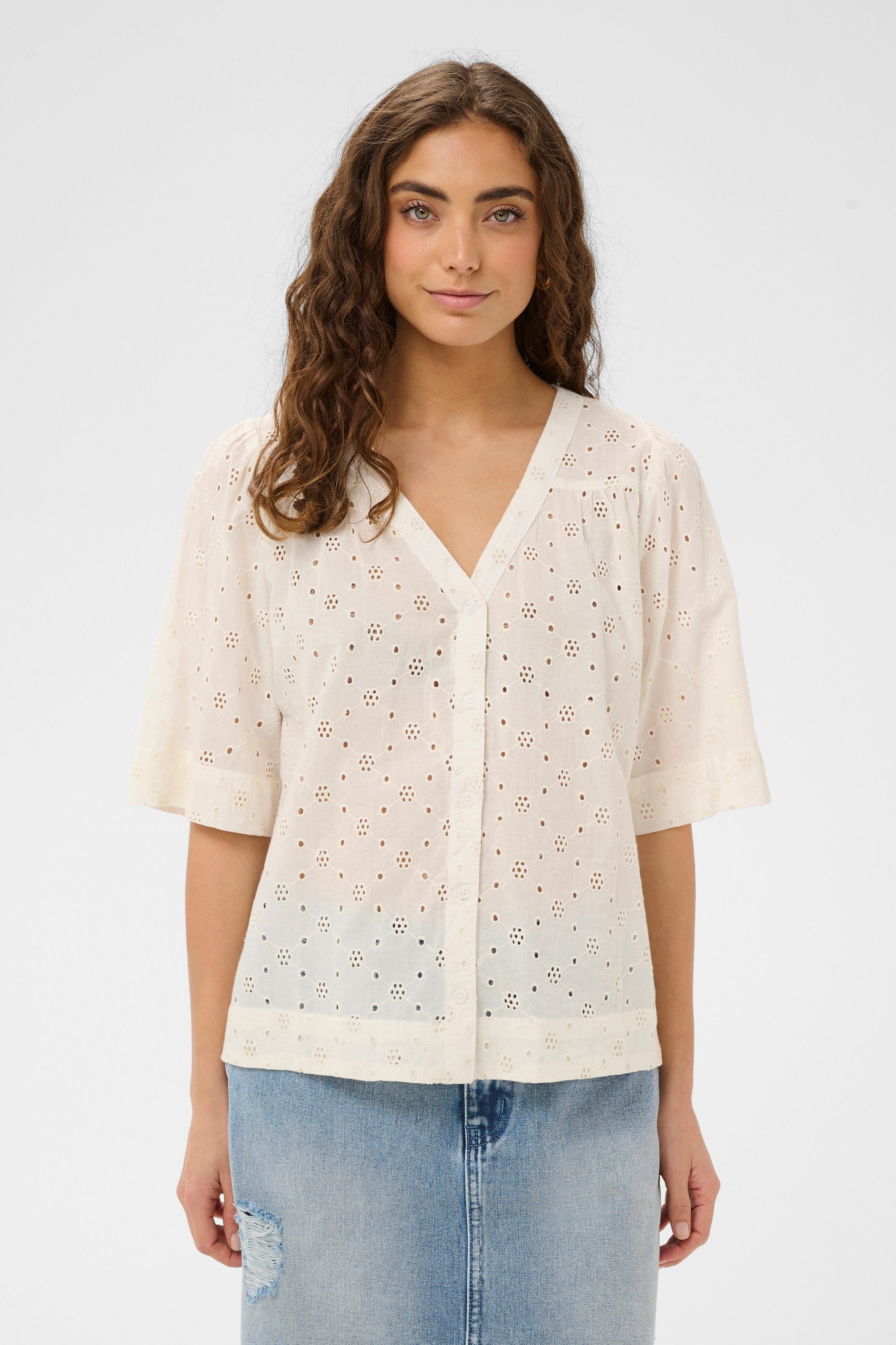 Culture Kurzarmbluse Kurzarm-Bluse CUadelfine