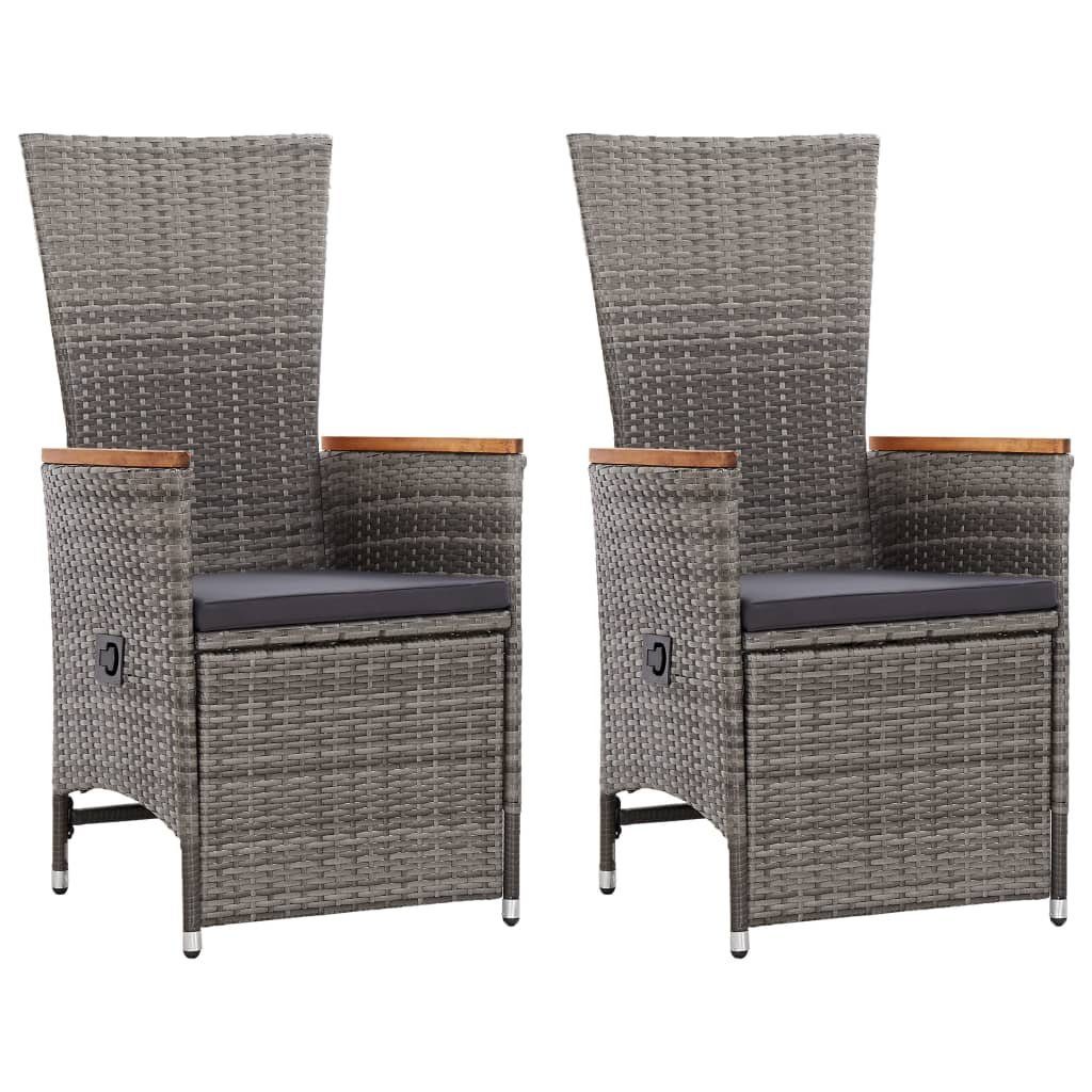 DOTMALL Gartenstuhl Verstellsessel Dining Esstischstuhl,Polyrattan, mit Auflage,(2 St)