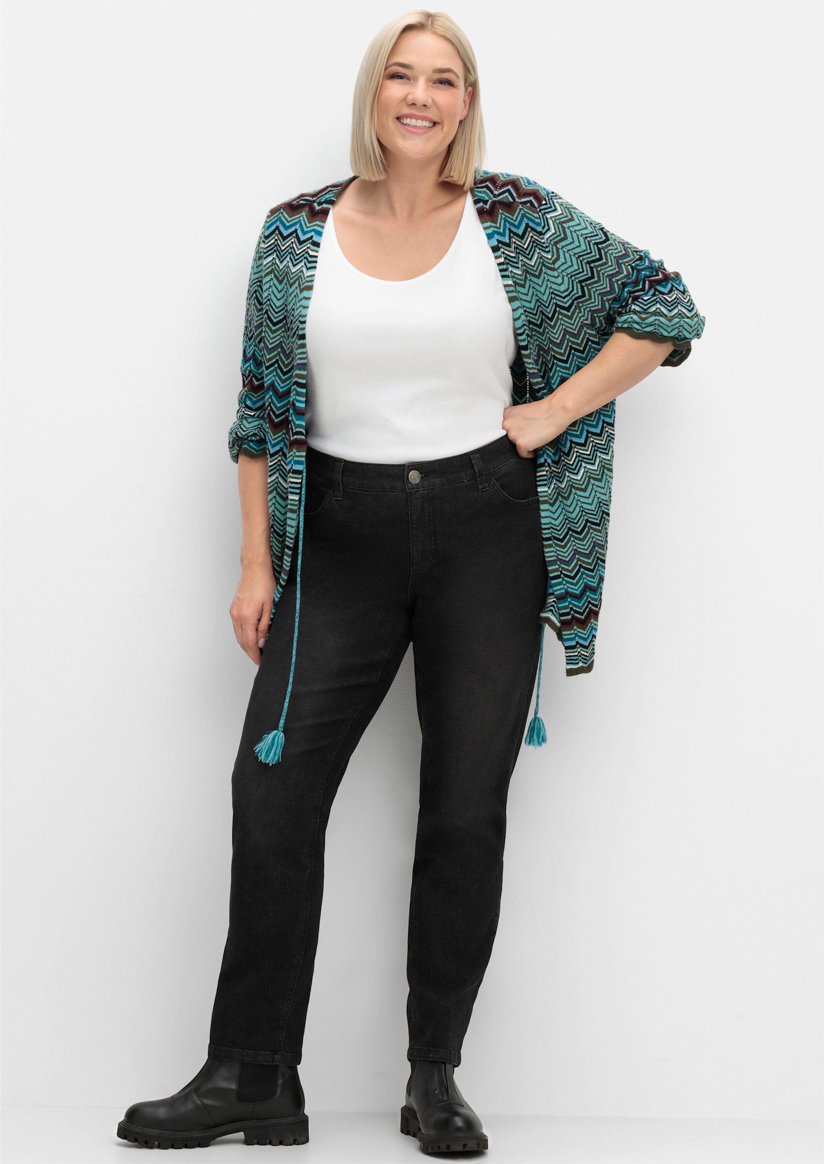 Sheego Bequeme Jeans 5-Pocket-Jeans . im komfortablen Curvy-Schnitt VERENA günstig online kaufen