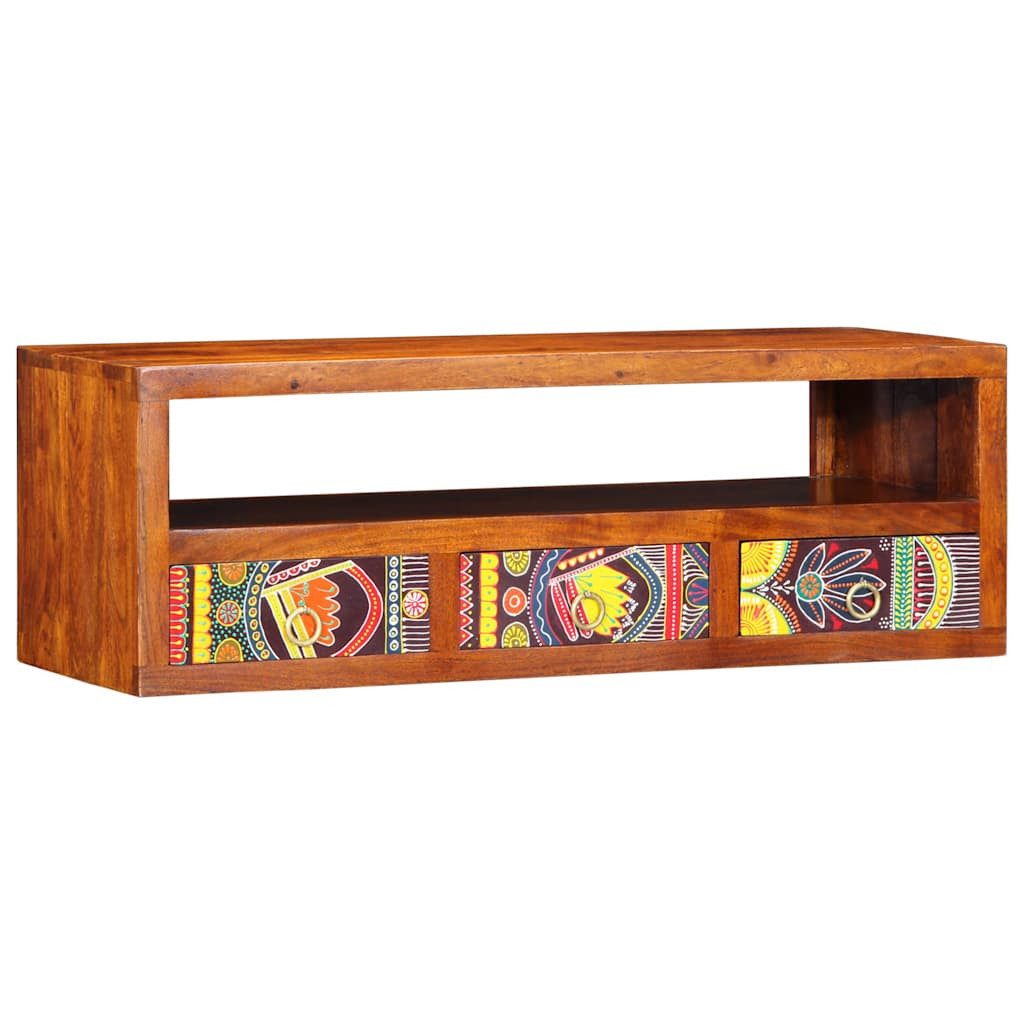 vidaXL Media-Regal TV-Wandschrank Mehrfarbig 90x30x30 cm Massivholz