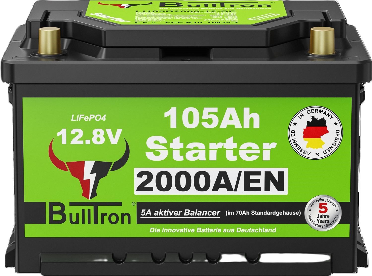 BullTron BullTron Polar 105Ah Starterbatterie - LiFePO4 12.8V Akku 0% MwSt Batterie