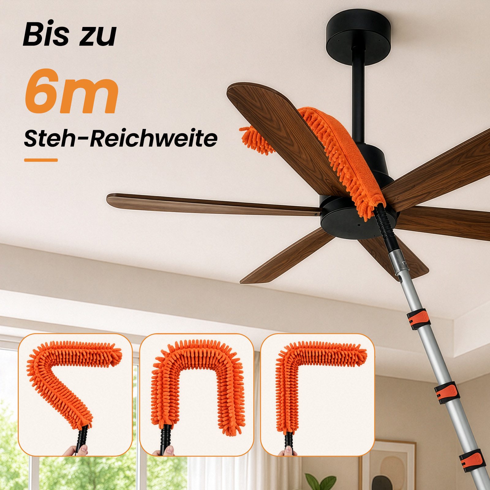 Youyijia Staubwedel 6M Teleskop Staubwedel Set, 6-teiliges Reinigungsset – Bild 3 von 5