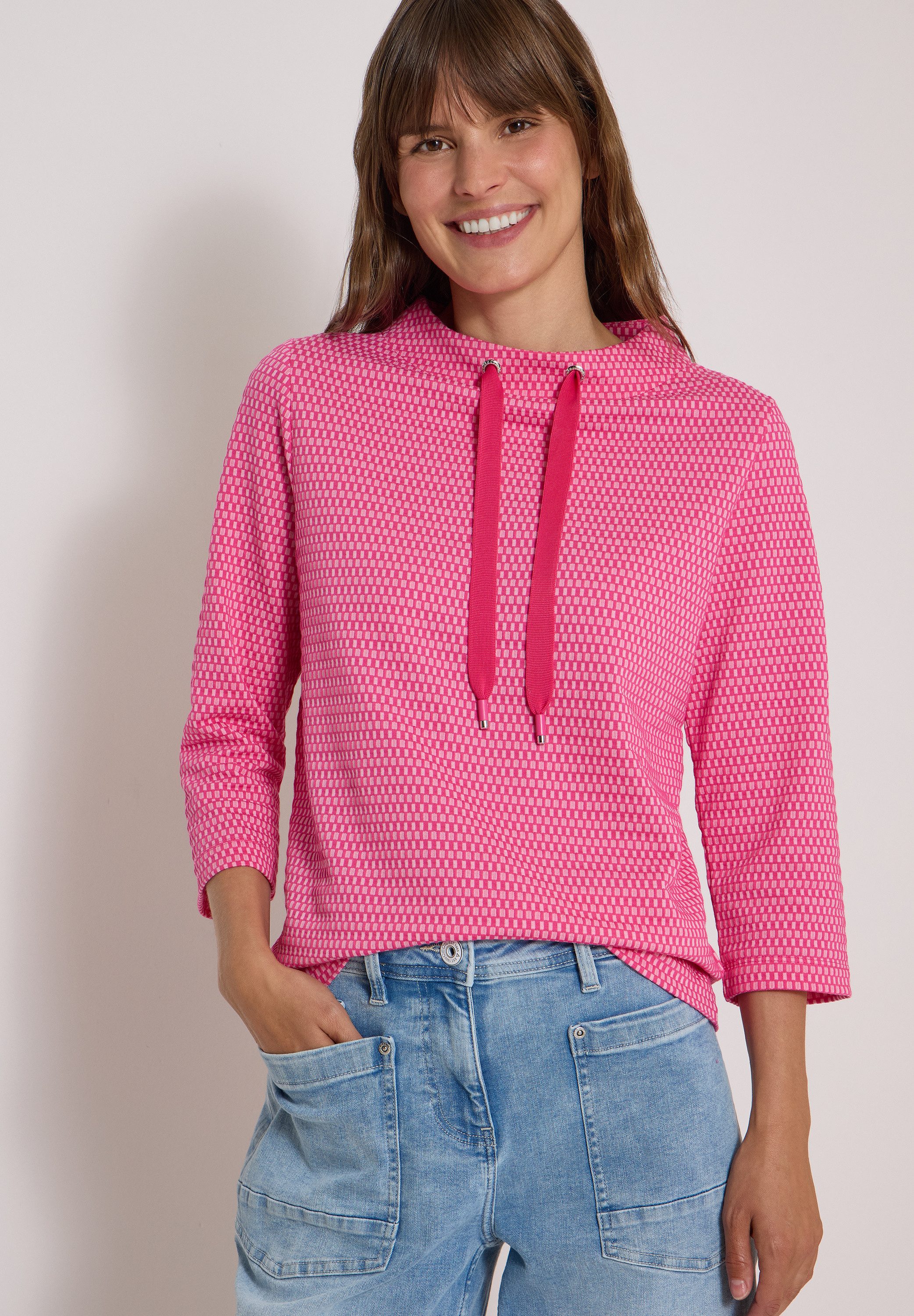CECIL 3/4-Arm-Shirt aus softem Materialmix