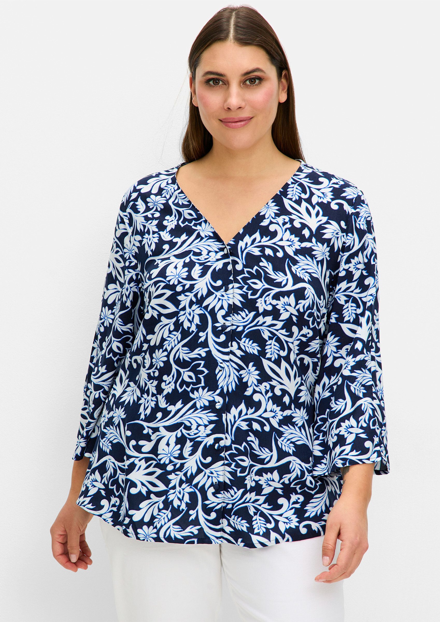 Sheego Klassische Bluse Druckbluse . günstig online kaufen