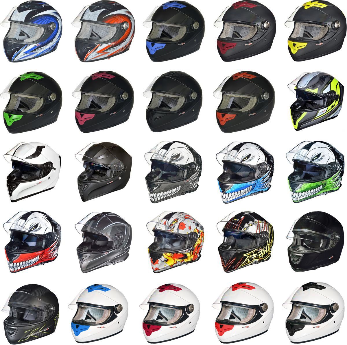 rueger-helmets Motorradhelm Kind Integralhelme teil. mit Sonnenvisier & Pinlock1380-1560 g XXS-XXL