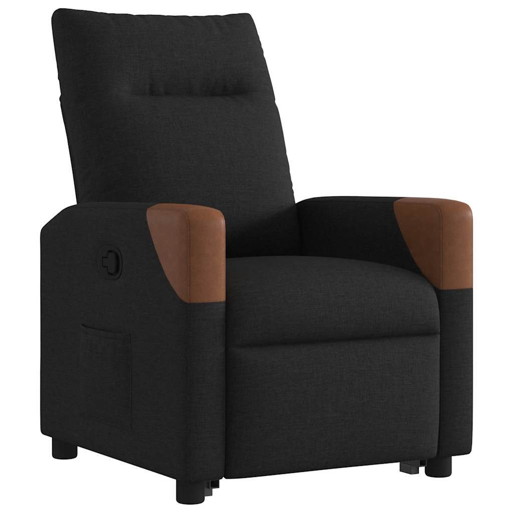 vidaXL Sessel Relaxsessel mit Aufstehhilfe Schwarz Stoff