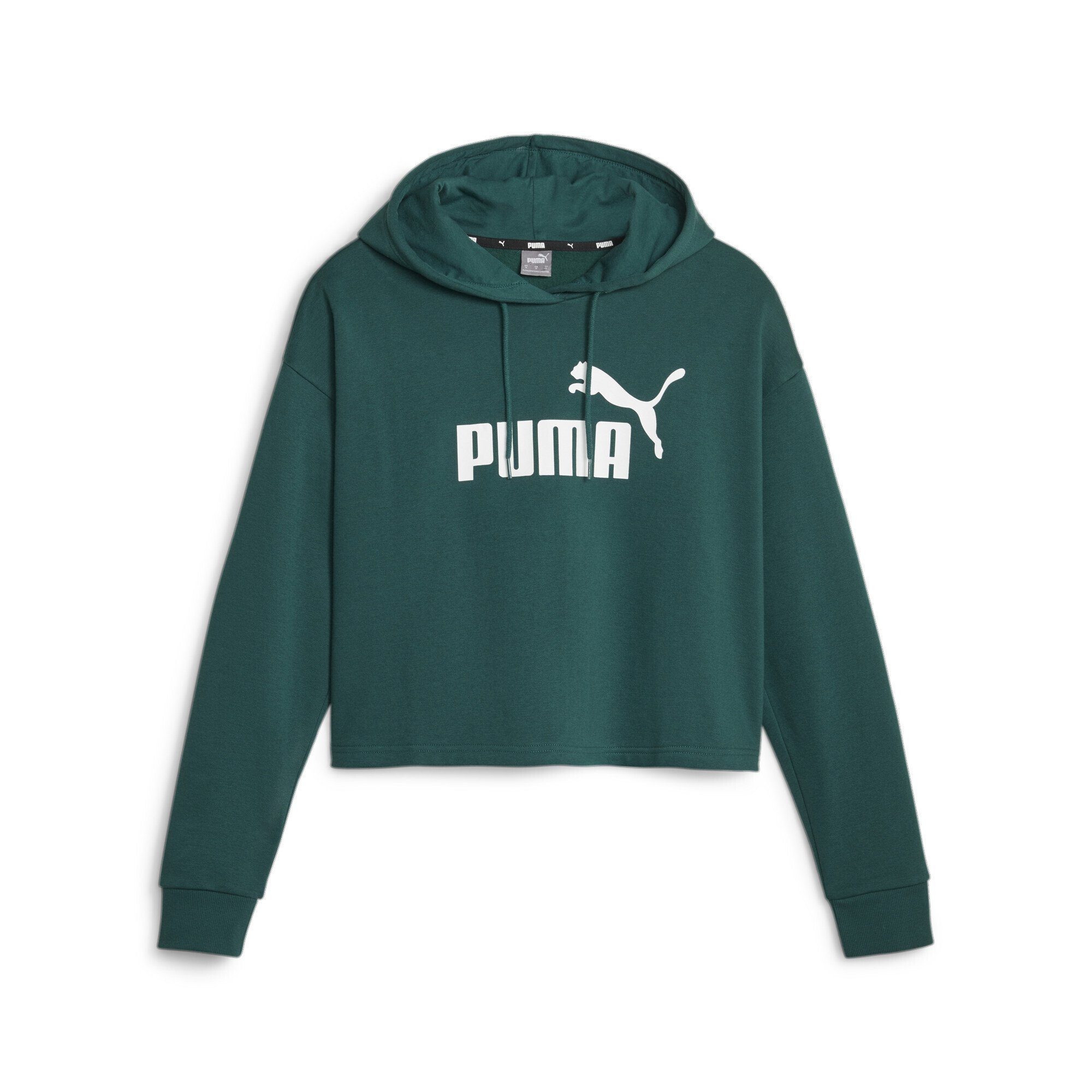 PUMA Sweatshirt Essentials+ Cropped Logo Hoodie Damen Malachite Green