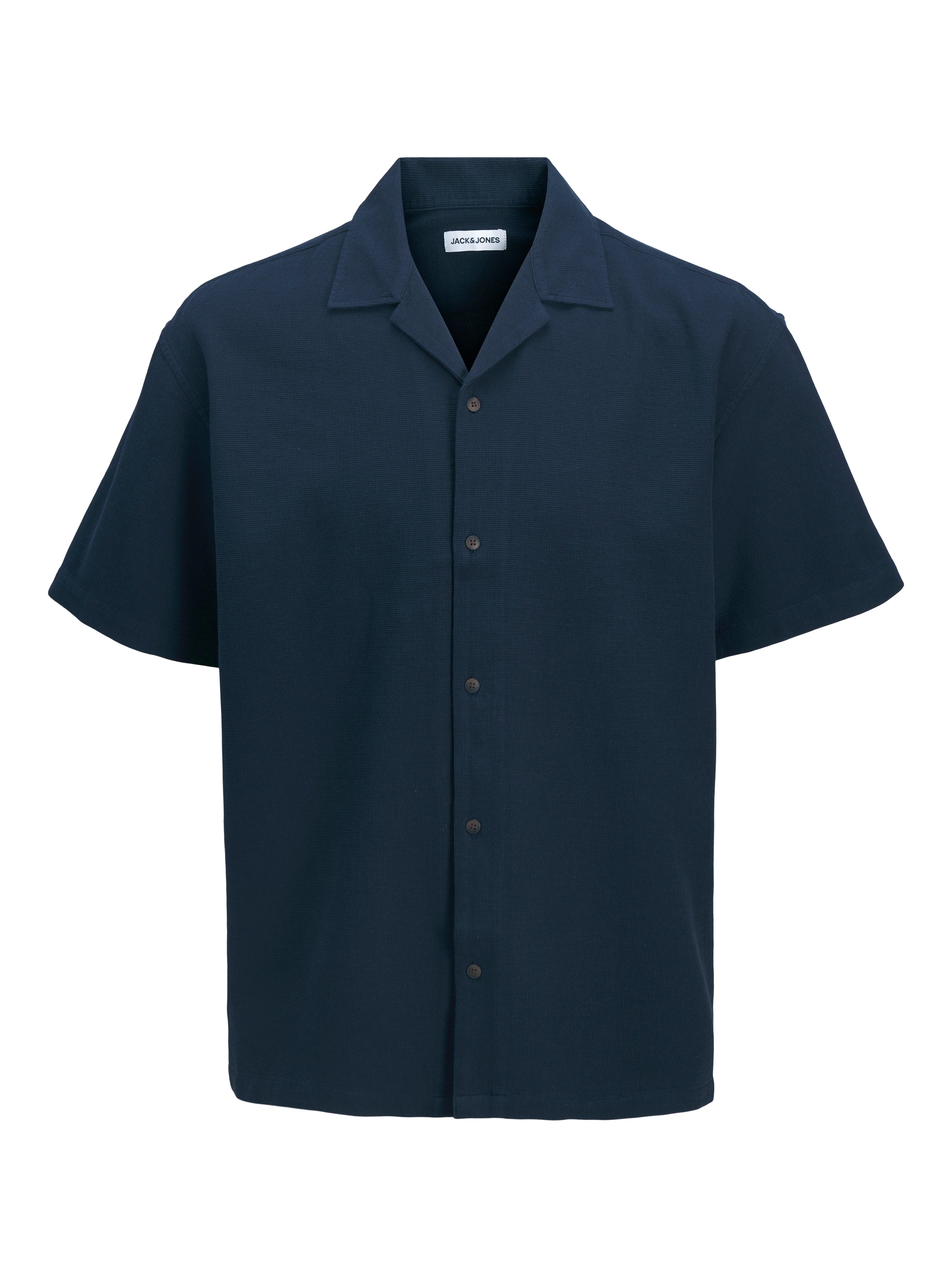Jack & Jones Kurzarmhemd JJGLOBAL WAFFLE RESORT SHIRT SS mit Resort Kragen