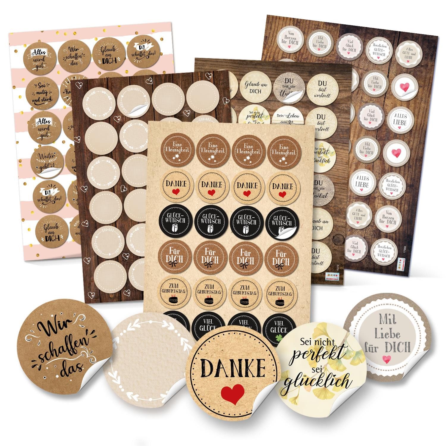 Aufkleber Geschenkaufkleber SET - Aufkleber Mix zum Basteln und Verzieren von