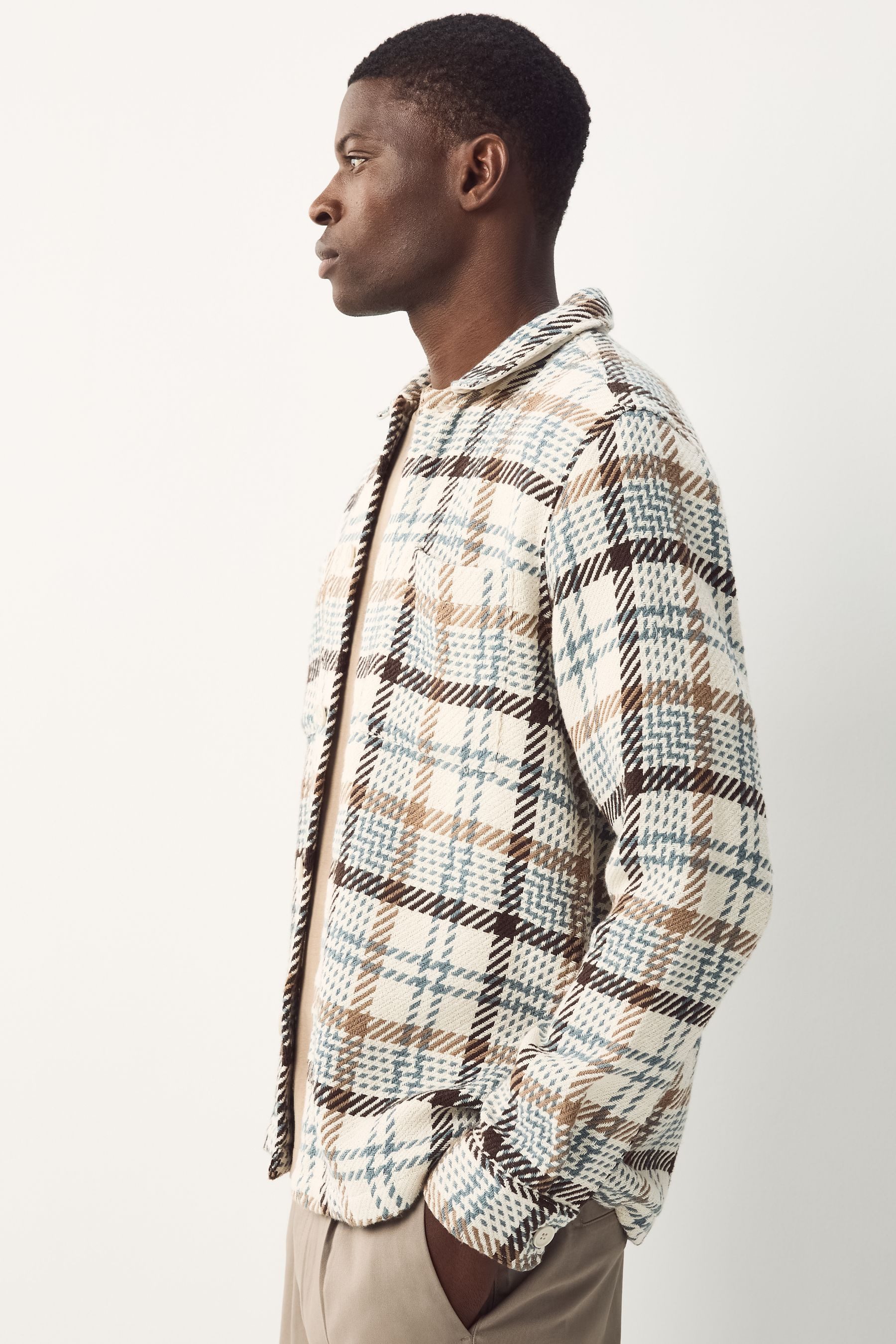 Next Hemdjacke Hemdjacke aus Twill mit Karomuster (1-St)