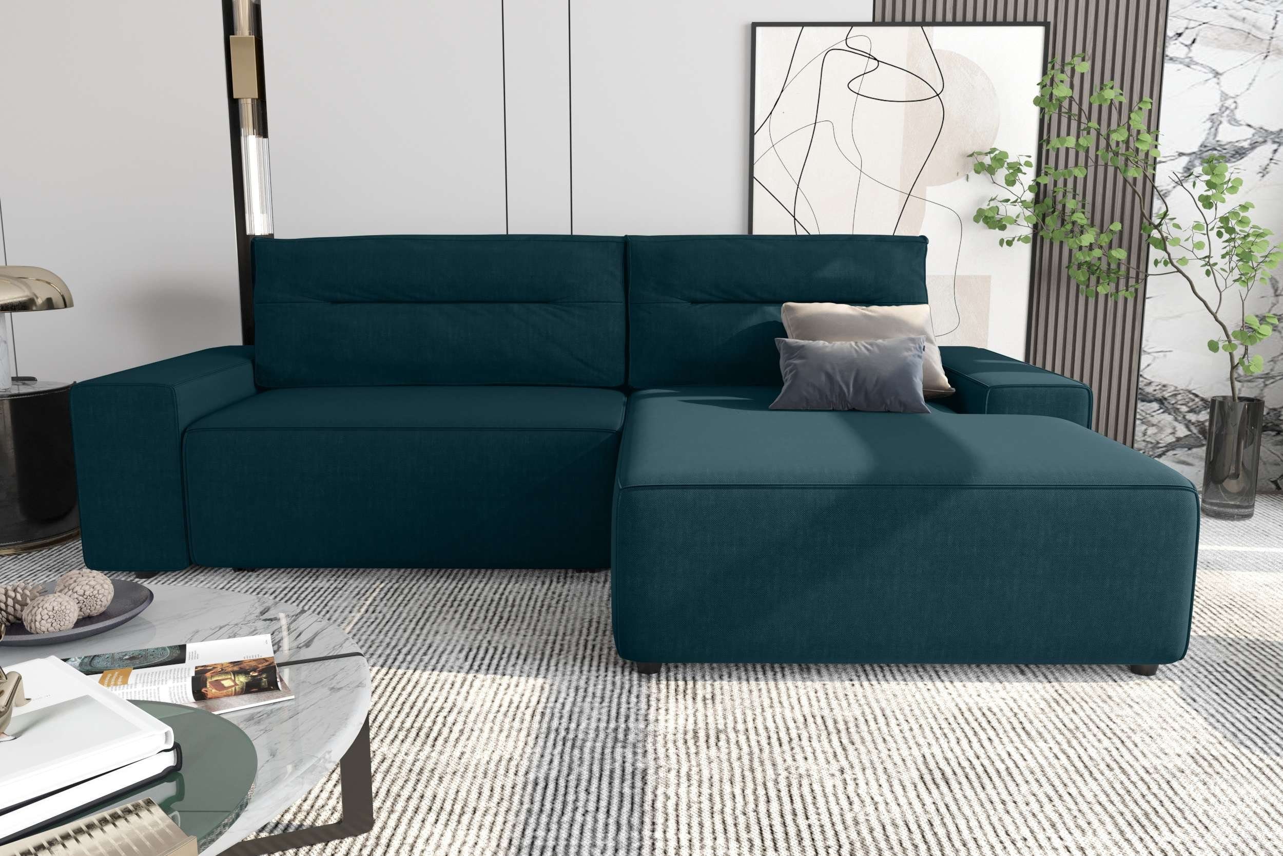 Stylefy Ecksofa Emanuel, L-Form, Eckcouch, wahlweise mit Bettfunktion und Bettkasten, mane links oder rechts bestellbar, Modern Design