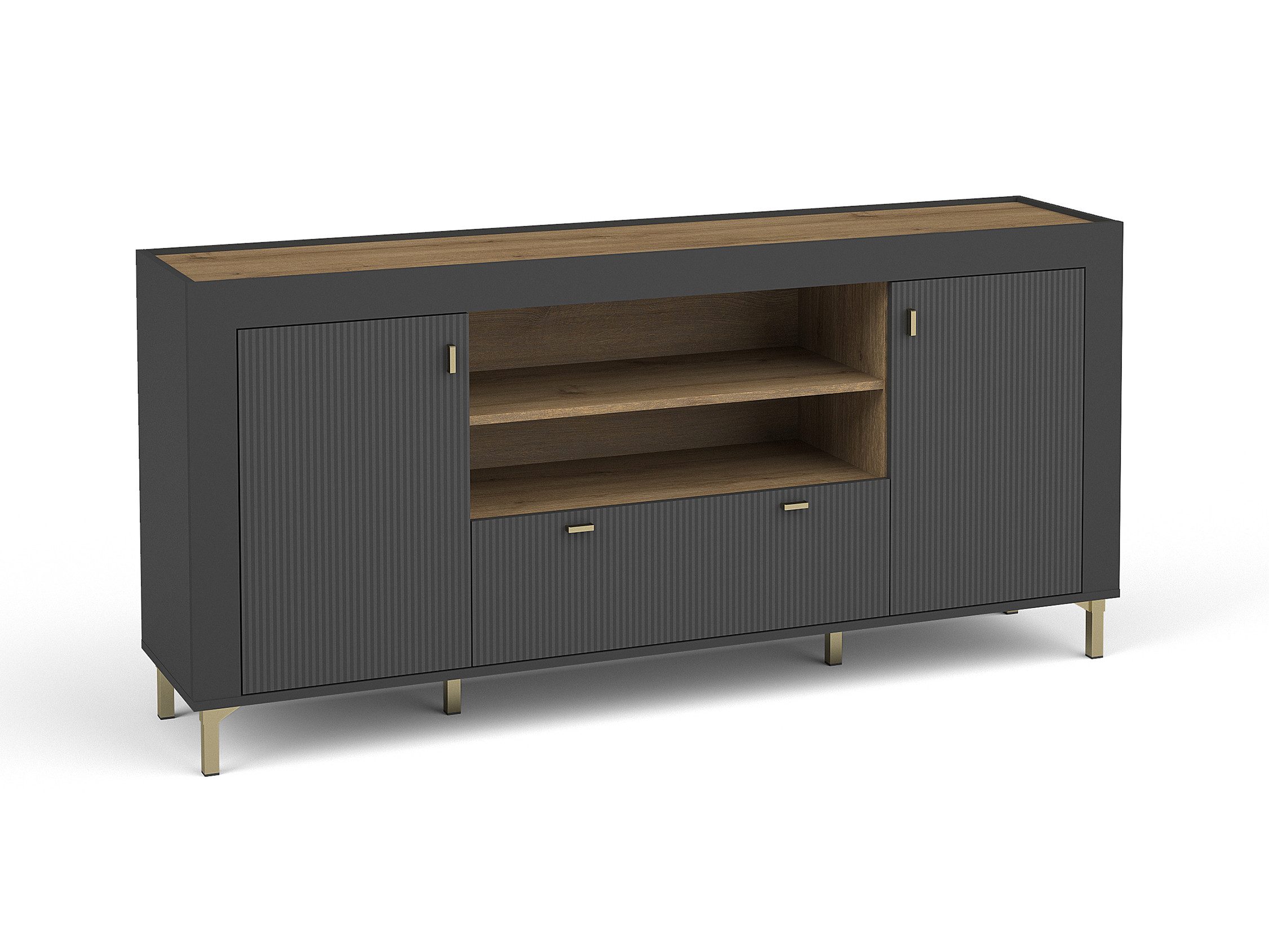 Beautysofa Kommode MONTA mit 2 Türen und 1 Schublade (Modernes Design, funktional und geräumig)