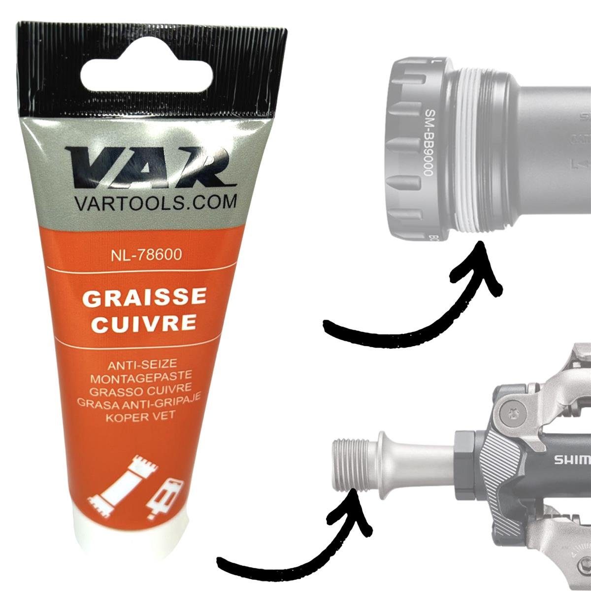 Montagepaste Lager Fahrrad-Montageständer / Fahrrad Var Kupfer Seize VAR Pedale 100ml Anti