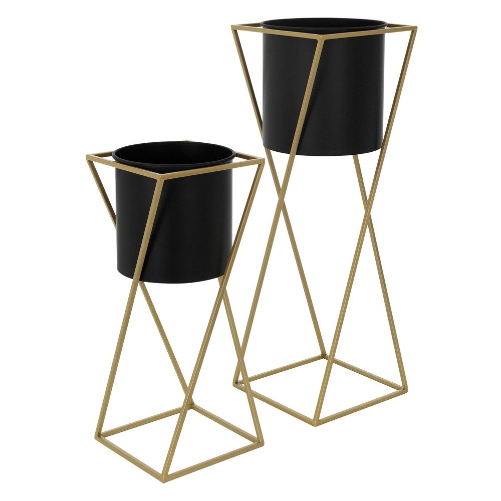 Blumenständer Pflanzenständer Set aus Metall Pflanztopf Deko Blumenhocker