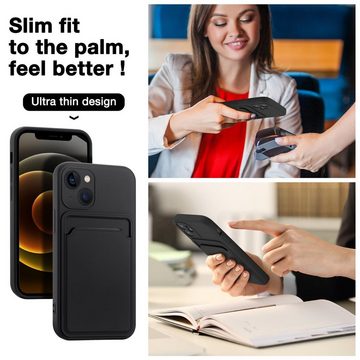 CoolGadget Handyhülle Card Case Handy Tasche für Apple iPhone 14 Plus 6,7 Zoll, Silikon Schutzhülle mit Kartenfach für iPhone 14 Plus Hülle