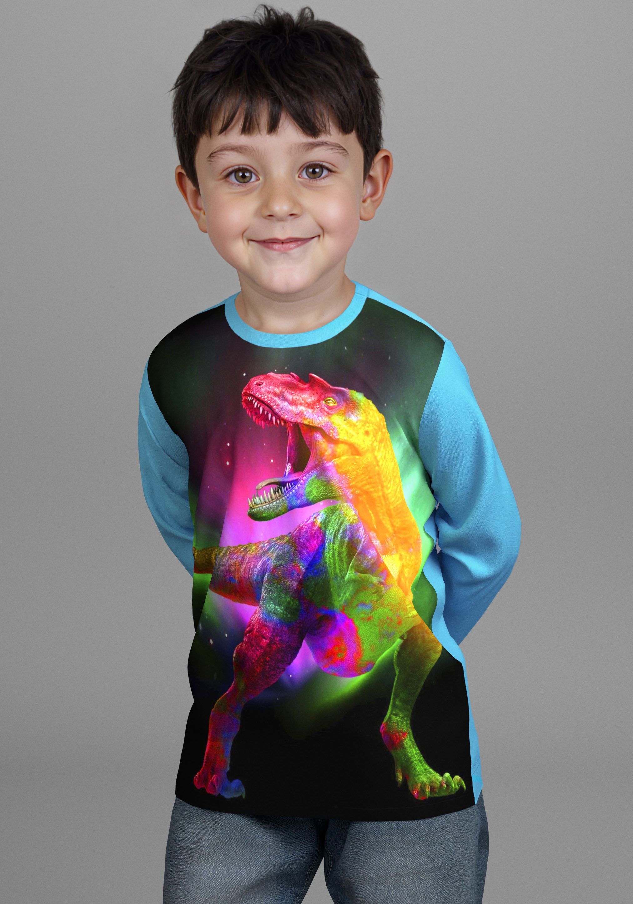 KIDSWORLD Langarmshirt Dino-Shirt Dino Fotodruck. Reduzierter Preis € 12,99. Unverbindliche Preisempfehlung € 14,99
