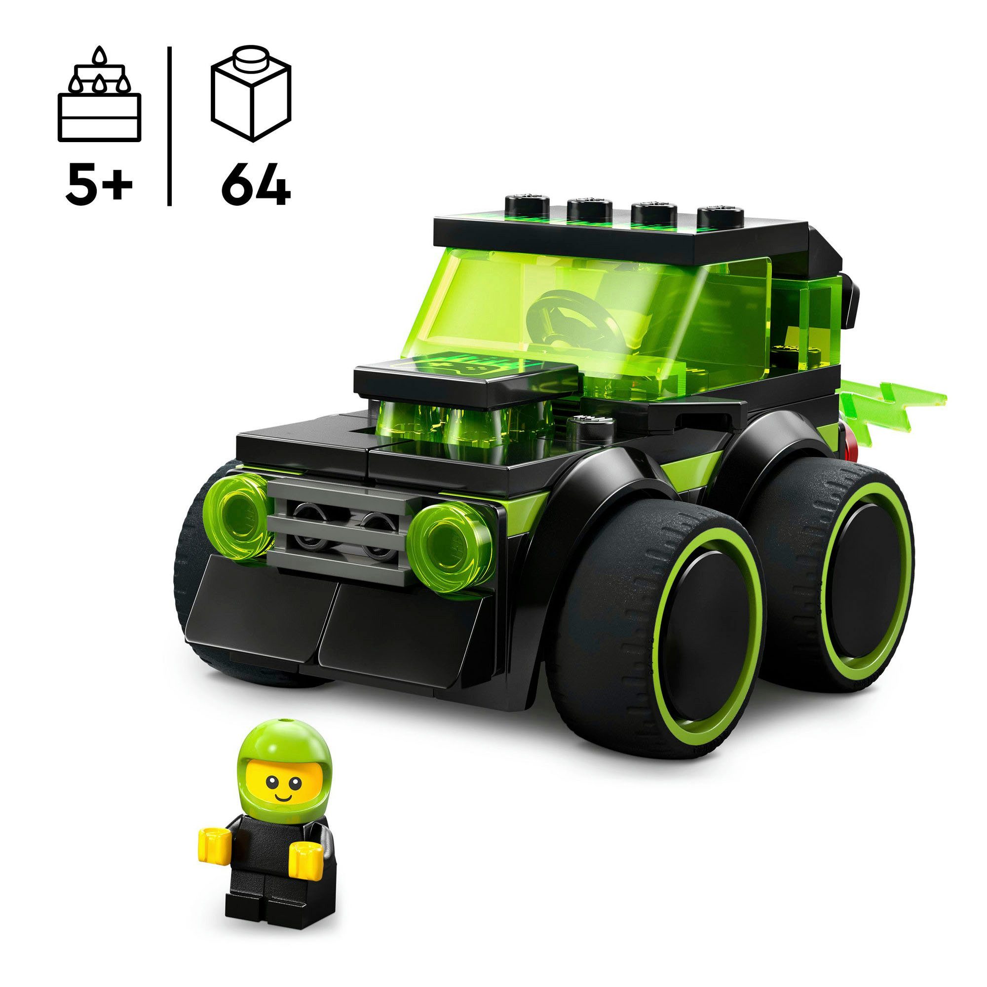 LEGO® Coole Flitzer – Gaming-Rennauto (60484), LEGO City Konstruktionsspielsteine, (64 St), Made in Europe – Bild 3 von 5