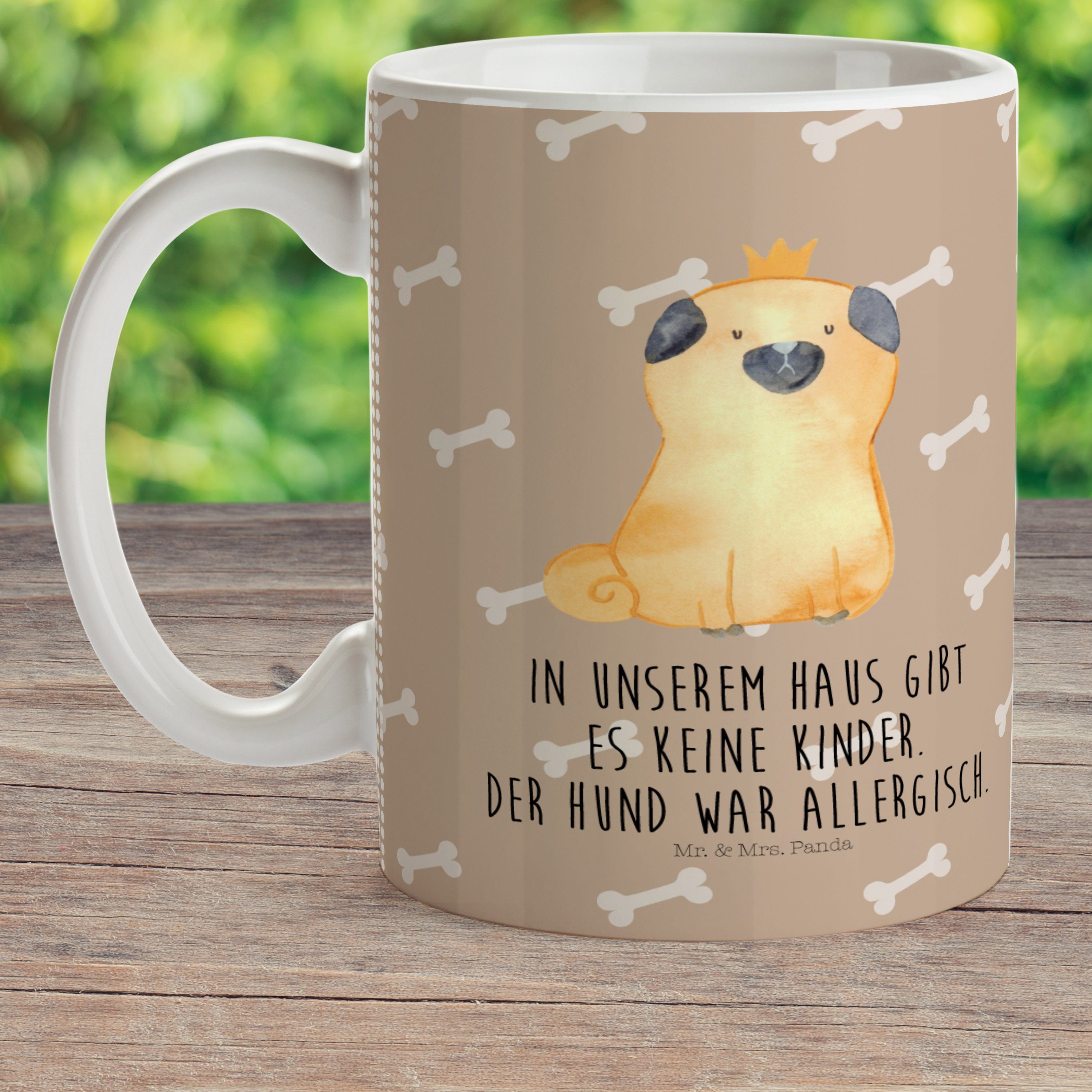 - Hundem, Geschenk, Hundeglück & Tasse, Kinderbecher Panda - Hundeliebe, Kunststoff Mrs. Krone Mr. lustig, Mops