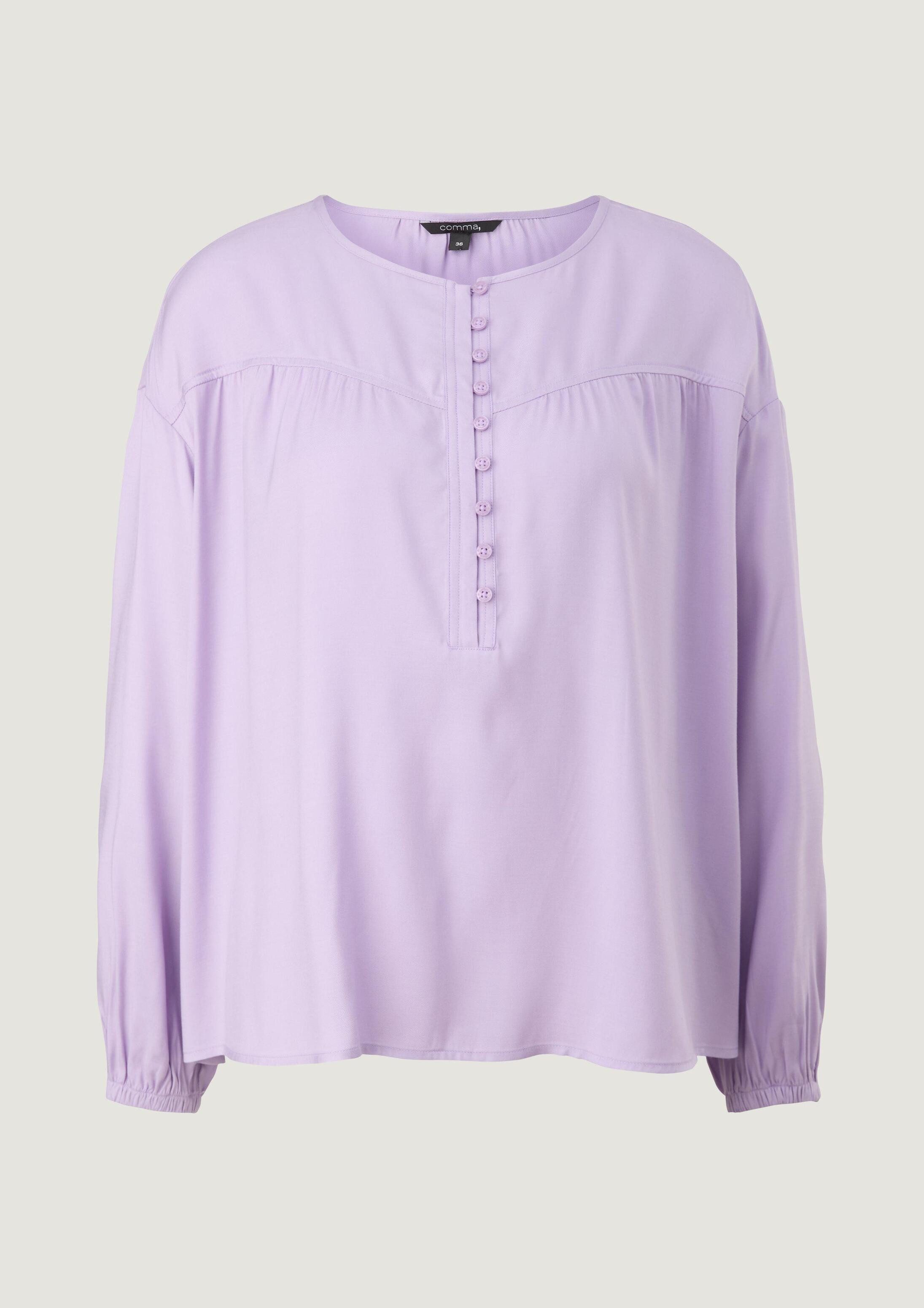 comma Langarmbluse Bluse Bluse mit Henleyausschnitt