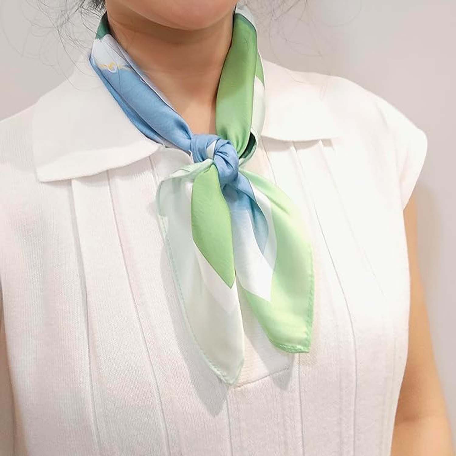 Zaewry Seidentuch Stirnband Quadratischer Haar-Bandanas-Schal für Damen – Bild 5 von 5