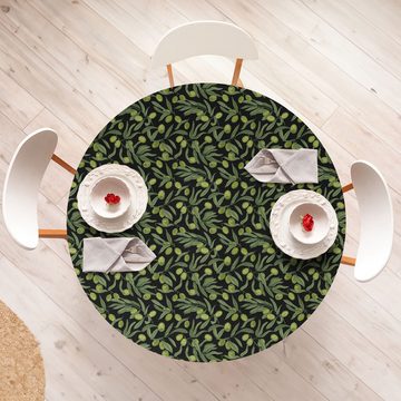 Abakuhaus Tischdecke Rundum-elastische Stofftischdecke, Gemüse Olive Tree Farming Bild