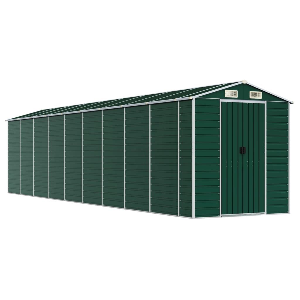 vidaXL Gartenhaus Gerätehaus Grün 191x810x198 cm Verzinkter Stahl