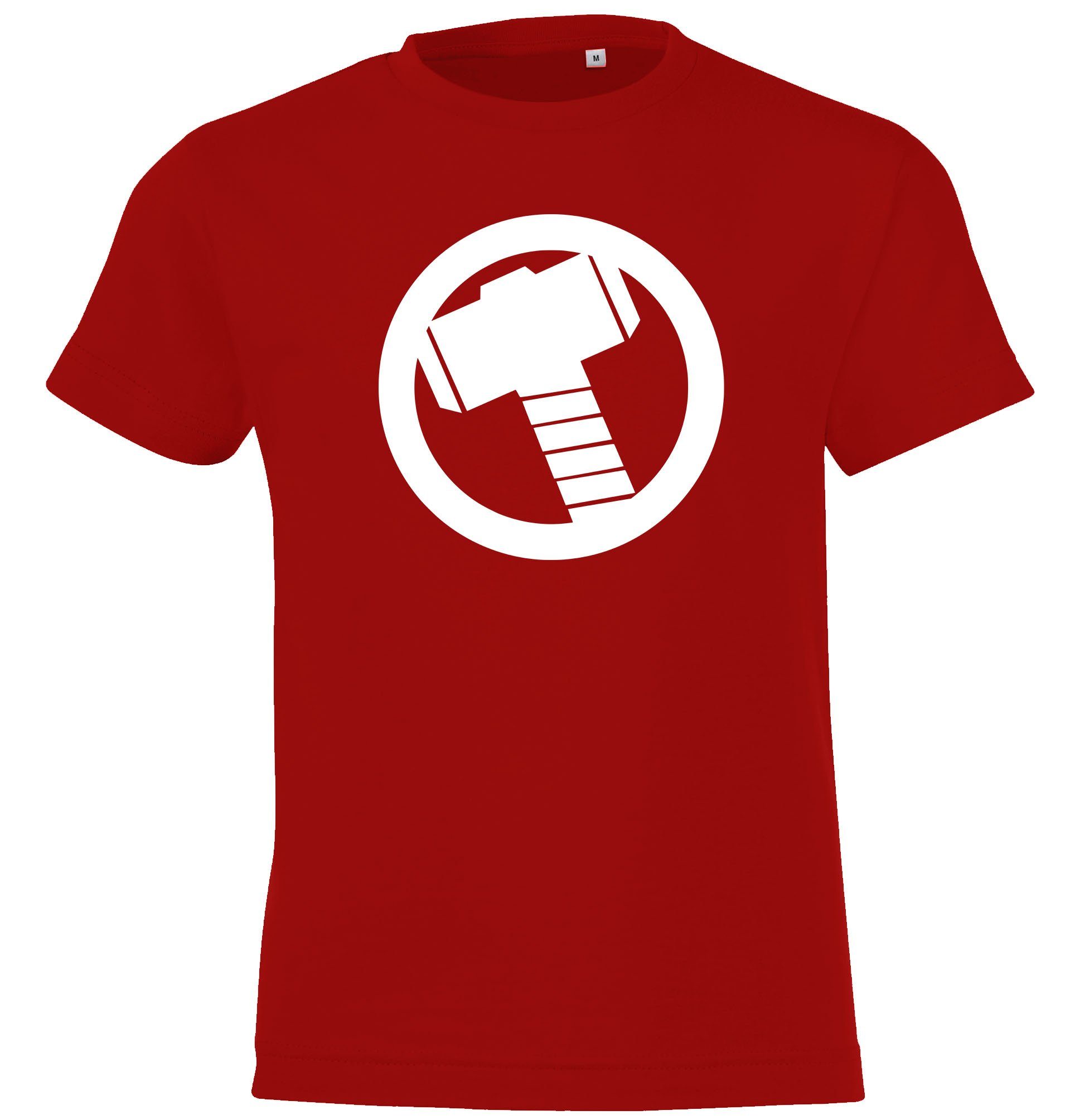 Youth Designz T-Shirt Thor Hammer Kinder T-Shirt mit trendigem Frontprint Rot