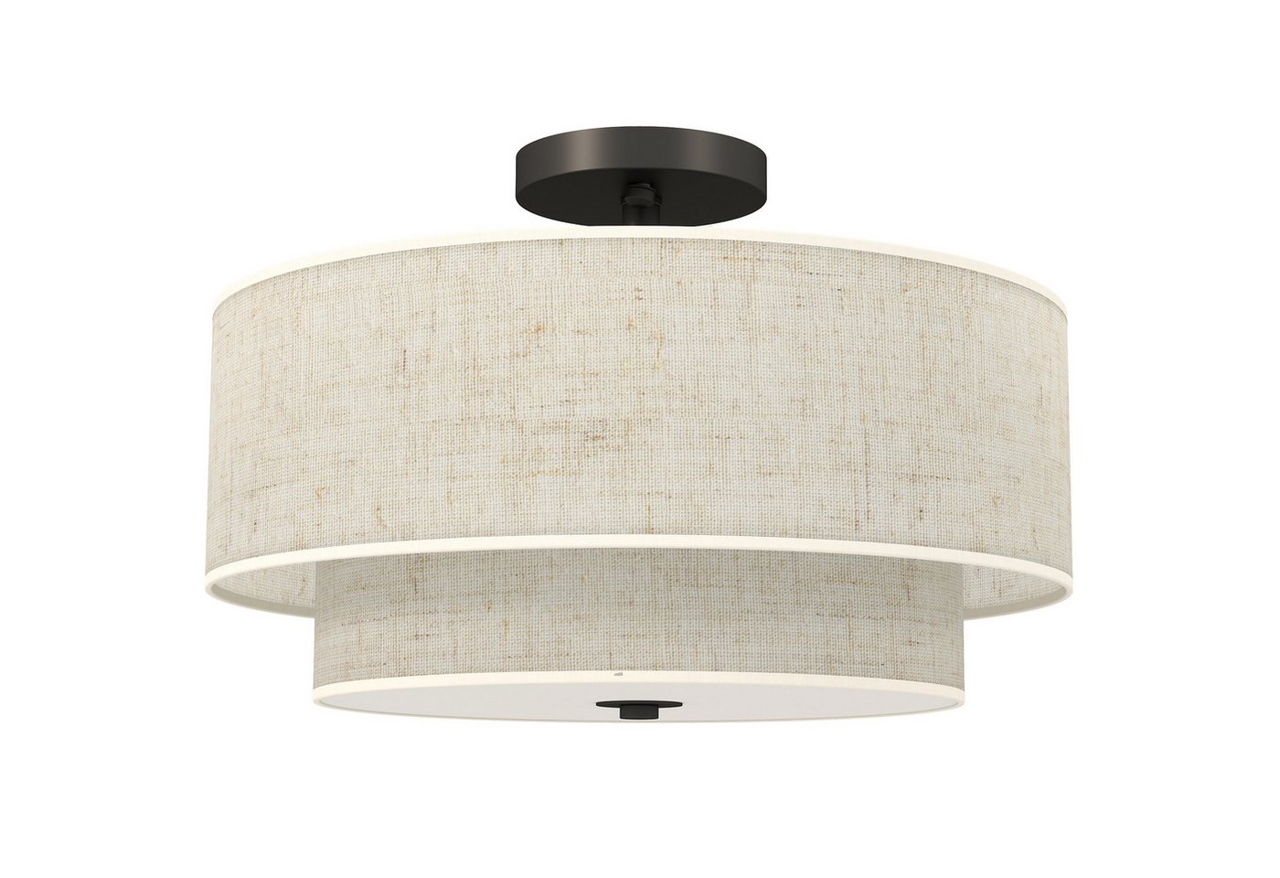 furnicato Deckenleuchten Deckenlampe Hängeleuchte mit doppelten Schirmen, Cremeweiß