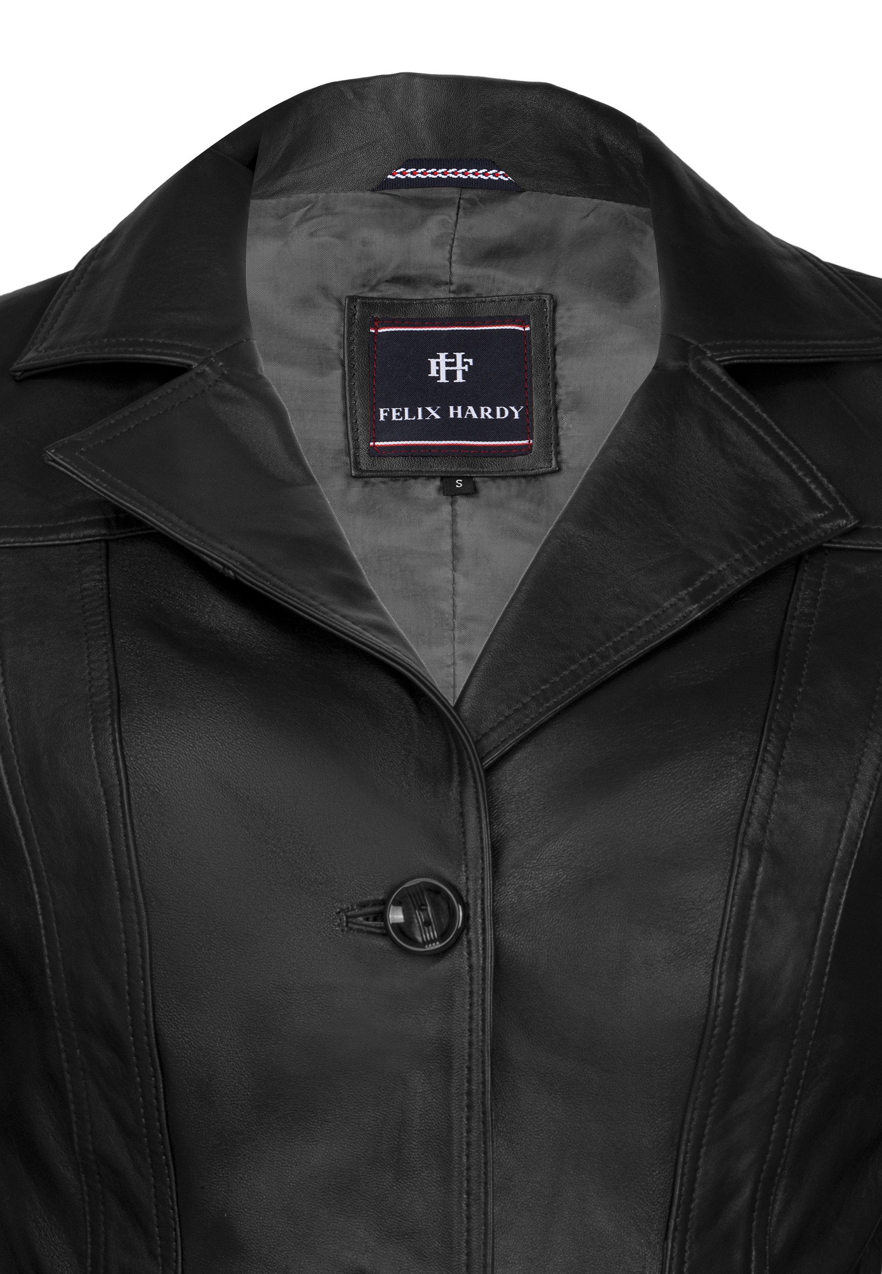 Felix Hardy Lederjacke Lederjacke mit Gürtel und Knöpfen günstig online kaufen